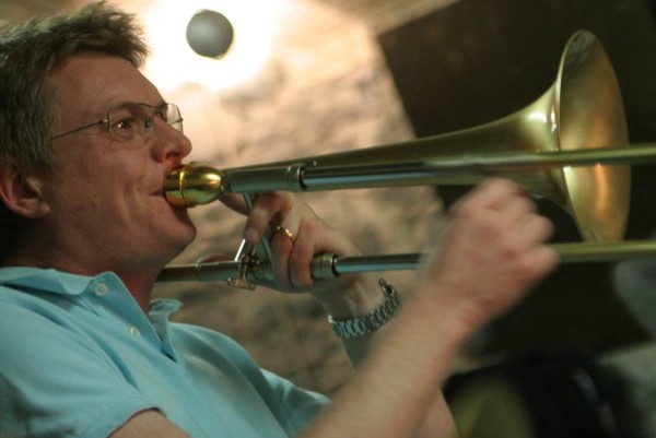 John Aram with "Kenny Wheeler & the Geneva Dowtown Orchestra - The Sweet Little Suite" During Rehersals, Cave Du Sud Des Alpes,