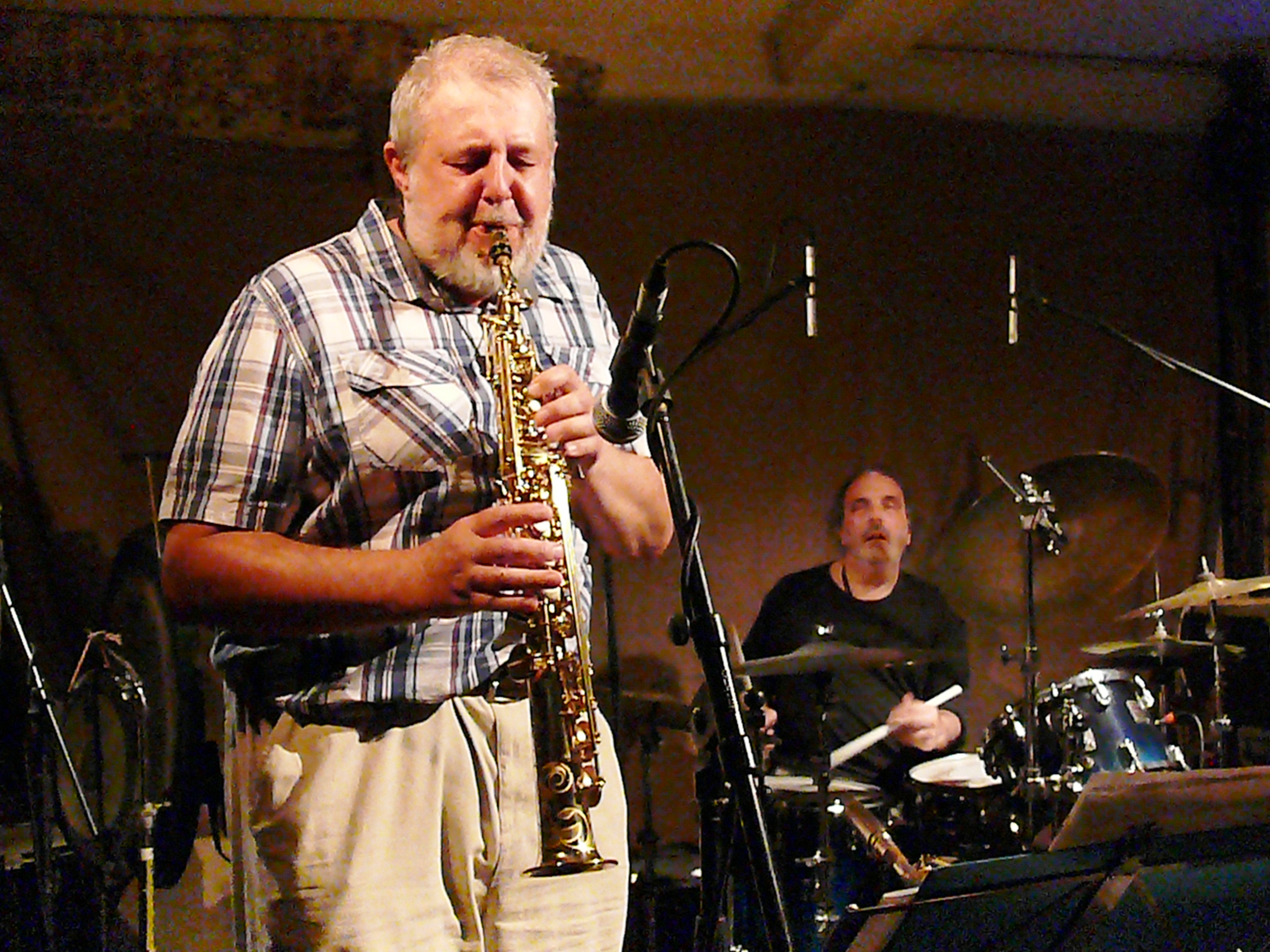 Paul Dunmall and Tony Bianco at Cafe Oto, London in July 2017