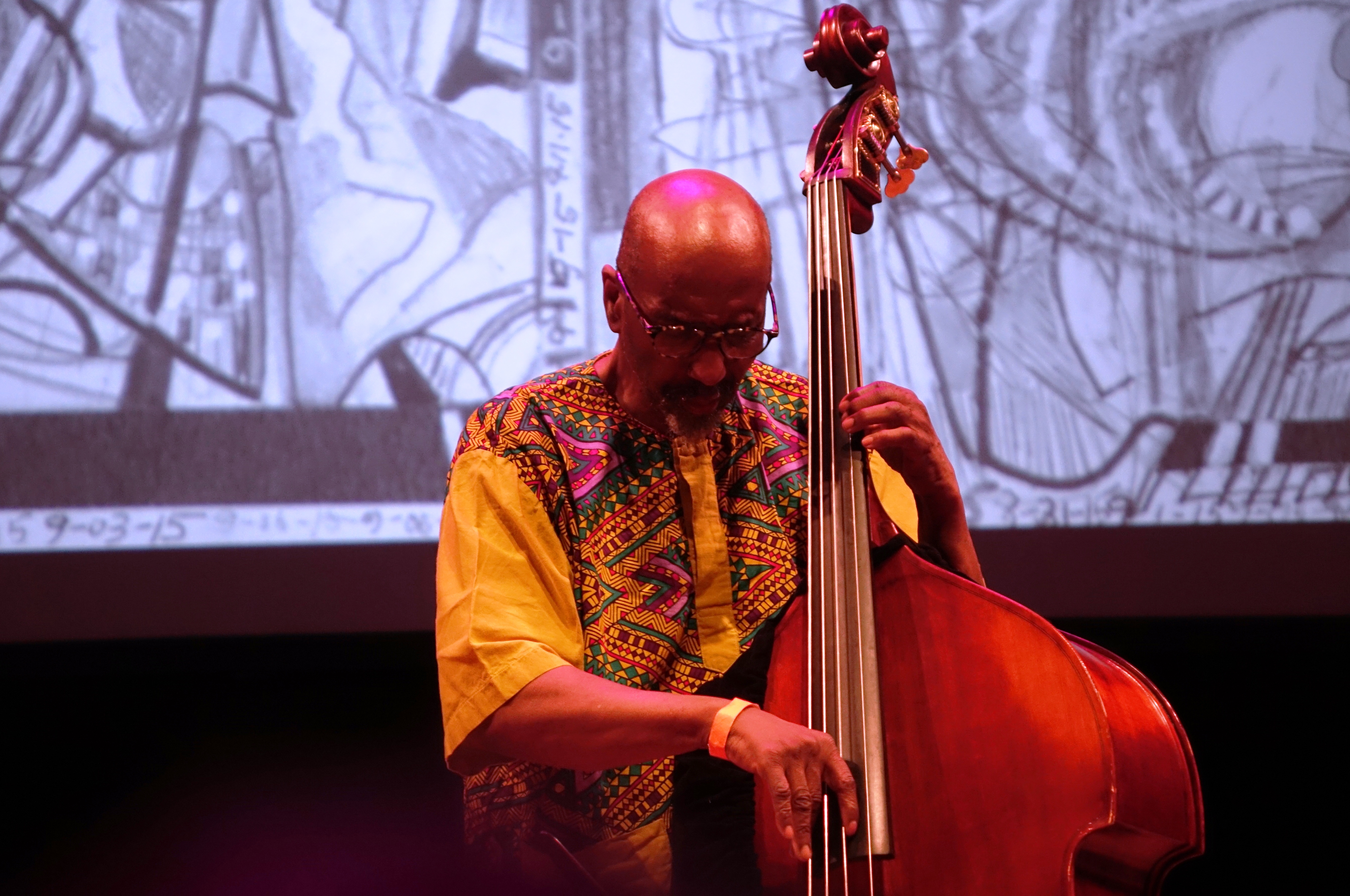 William Parker at the Vision Festival at Roulette, Brooklyn in May 2018