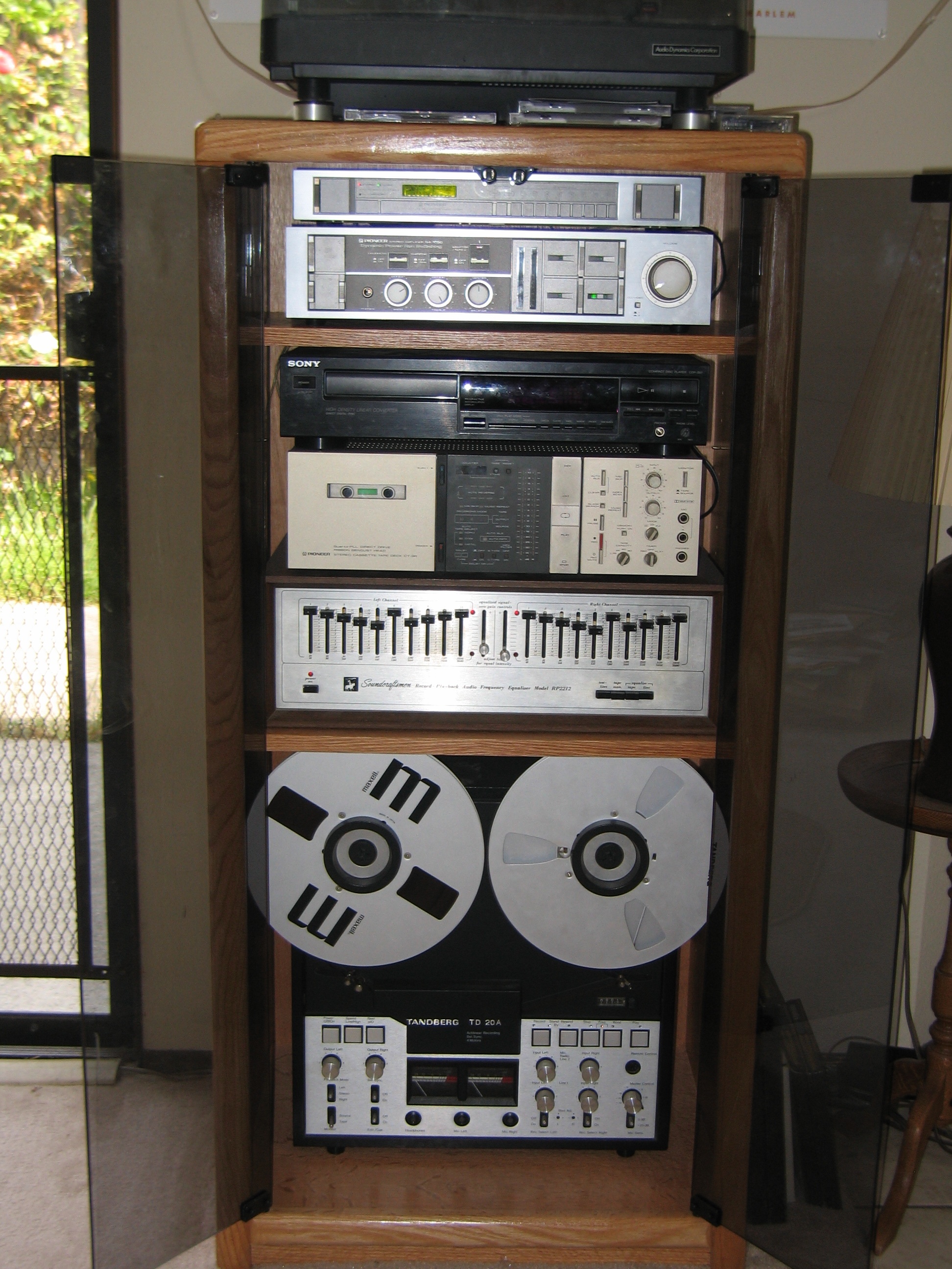 Kenneth Cobb’s sound system; only the CD player has since been upgraded