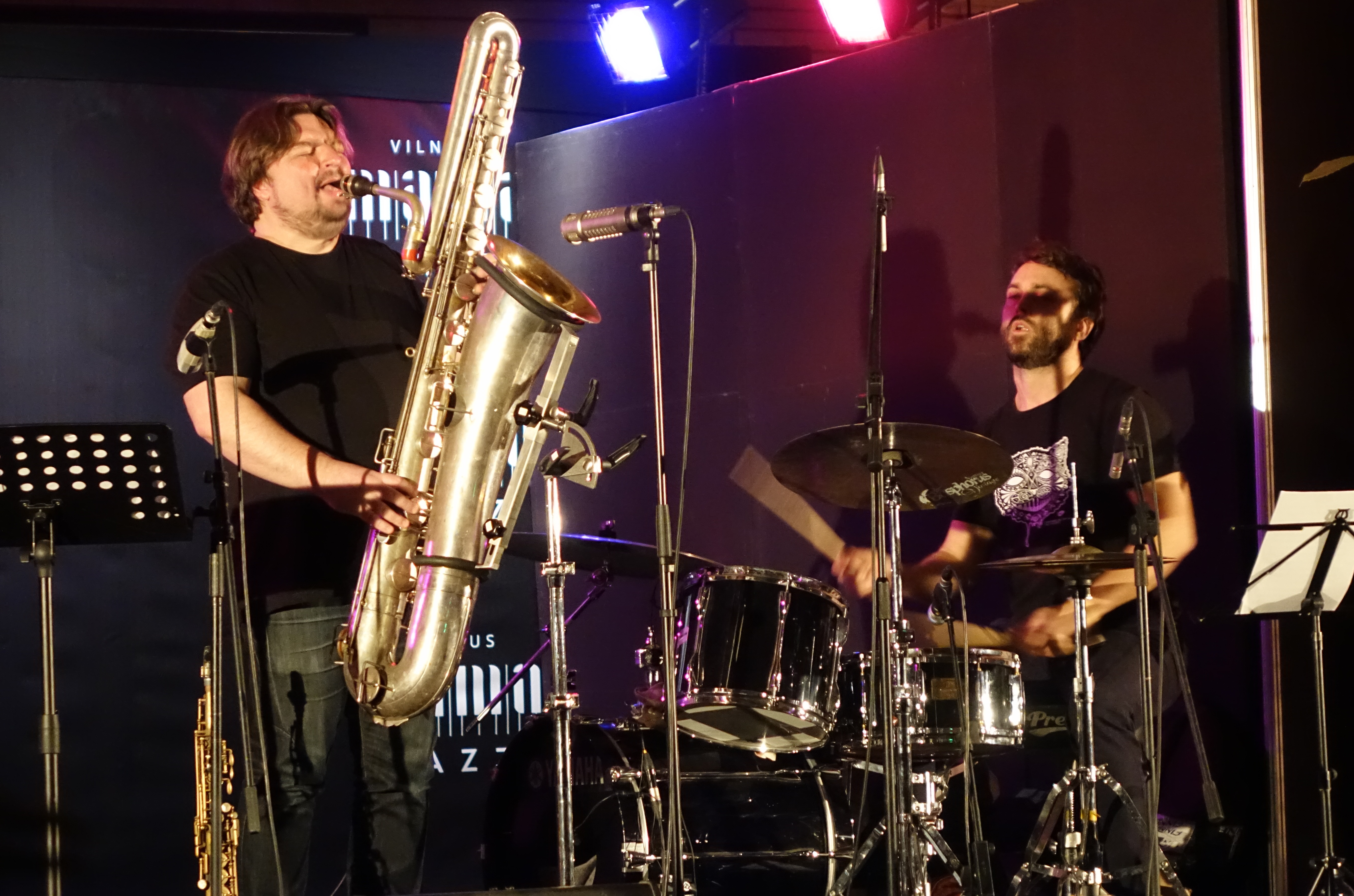 Liudas Mockunas and Hakon Berre at the Vilnius Mama Jazz Festival in November 2017