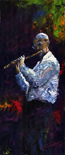 Jazz 01-3.Oil on Canvas.100x40cm.2006.WWW.Shevchuk.Eu