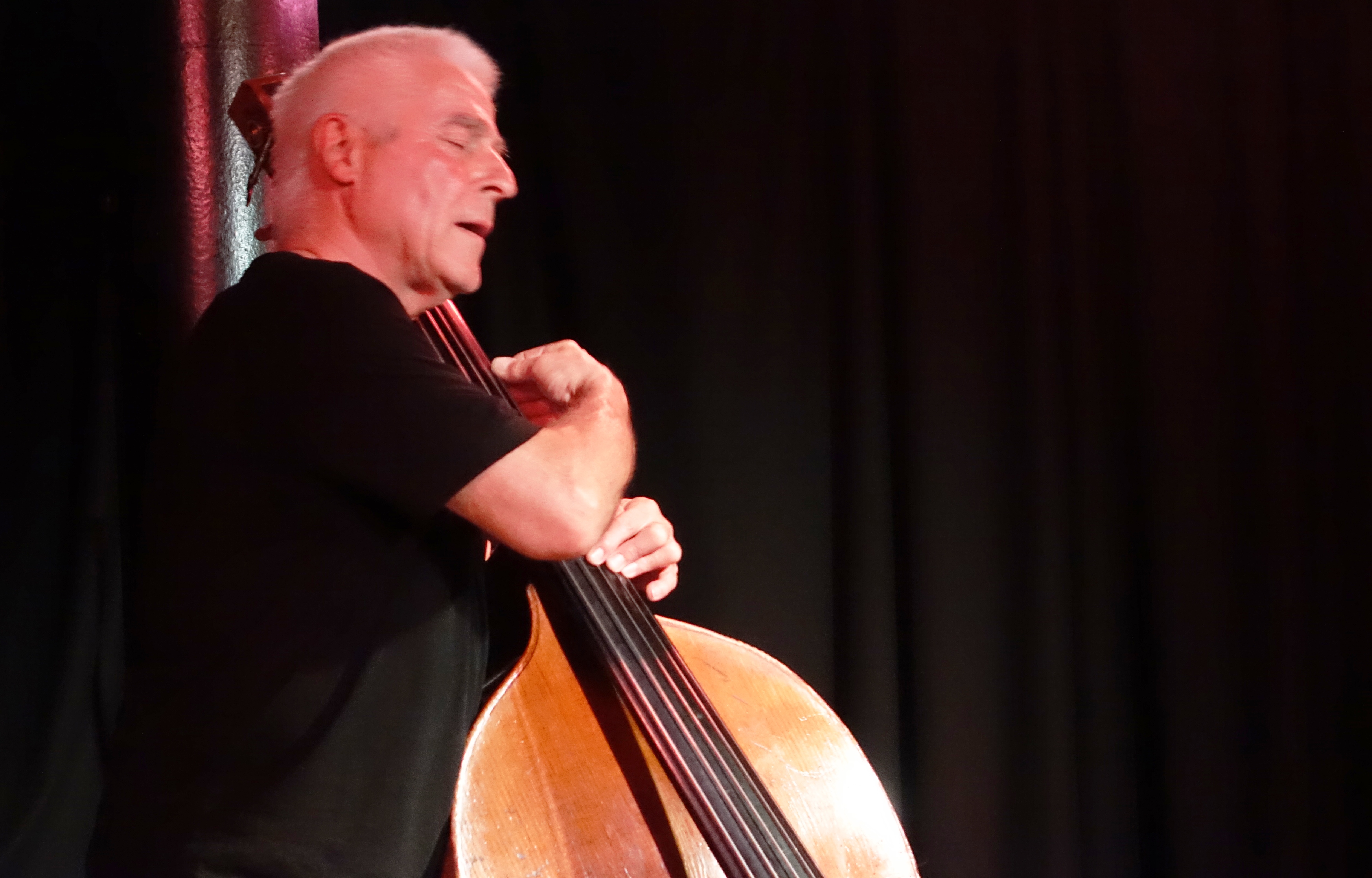 Barry Guy at the Vortex, London in July 2018