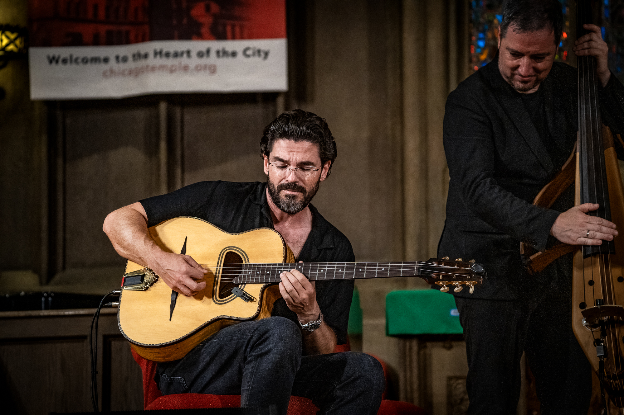 Joscho Stephen Trio at Chicago Temple — jazz photo by Sandra Kozintseva | All About Jazz
