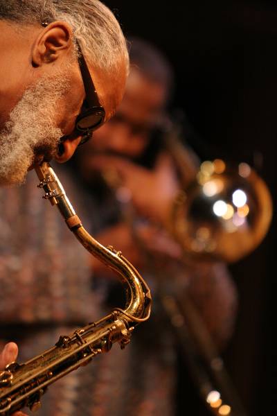 Sonny Rollins and Clifton Anderson with "Sonny Rollins Quintet" at the Victoria Hall, Geneva, Switzerland, May 2006