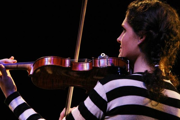 Jenny Scheinmann with "Bill Frisell - 858 Quartet" at the Amr Jazz Festival, Alhambra, Geneva, Switzerland, April 2006