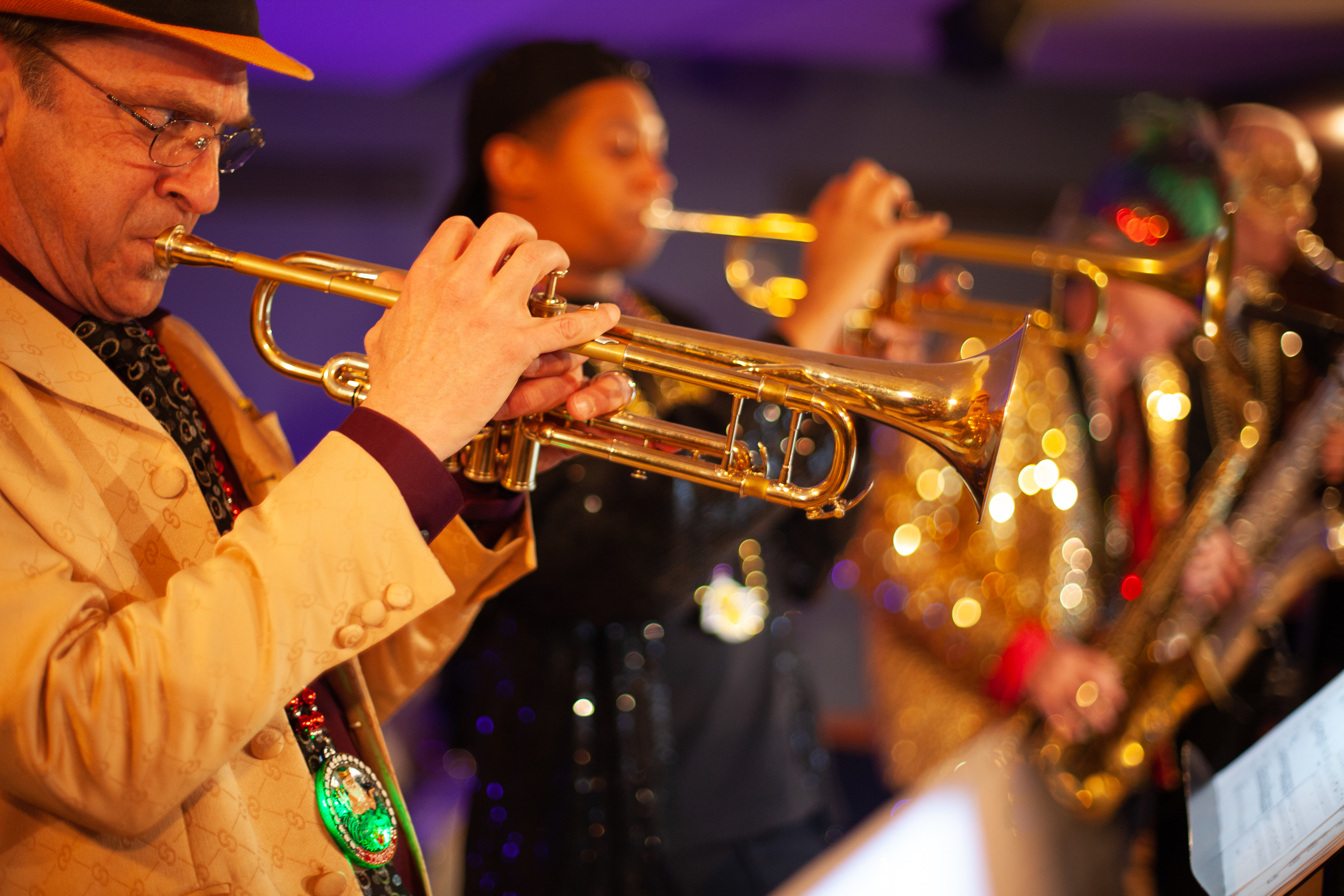 Revolutionary Snake Ensemble, Mardi Gras, Regattabar, Cambridge, MA March 2019, photo by Cecily Miller