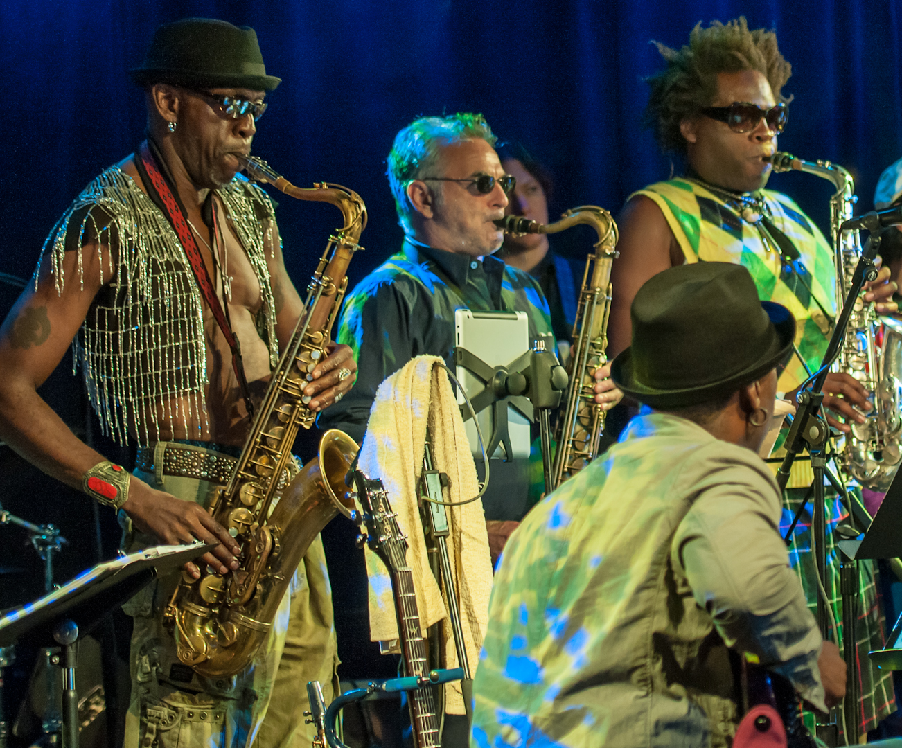 V. Jeffrey Smith, Avram Fefer, Micah Gaugh and Vernon Reid (Seated) with Burnt Sugar the Arkestra Chamber at le Poisson Rouge