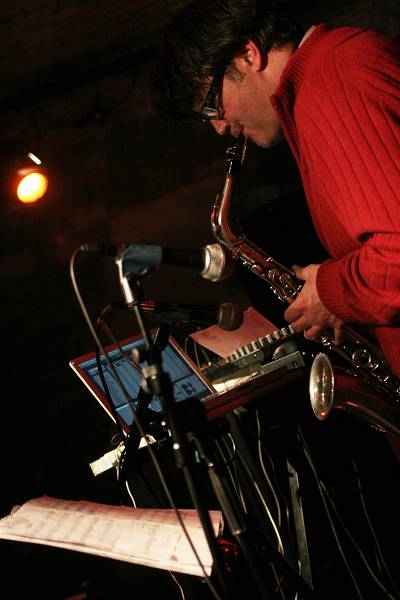 Stefano Saccon with "Stefano Saccon 4tet - Stratic" at the Caves Du Bon-Sejour, Versoix, Geneva, Switzerland, March 2006