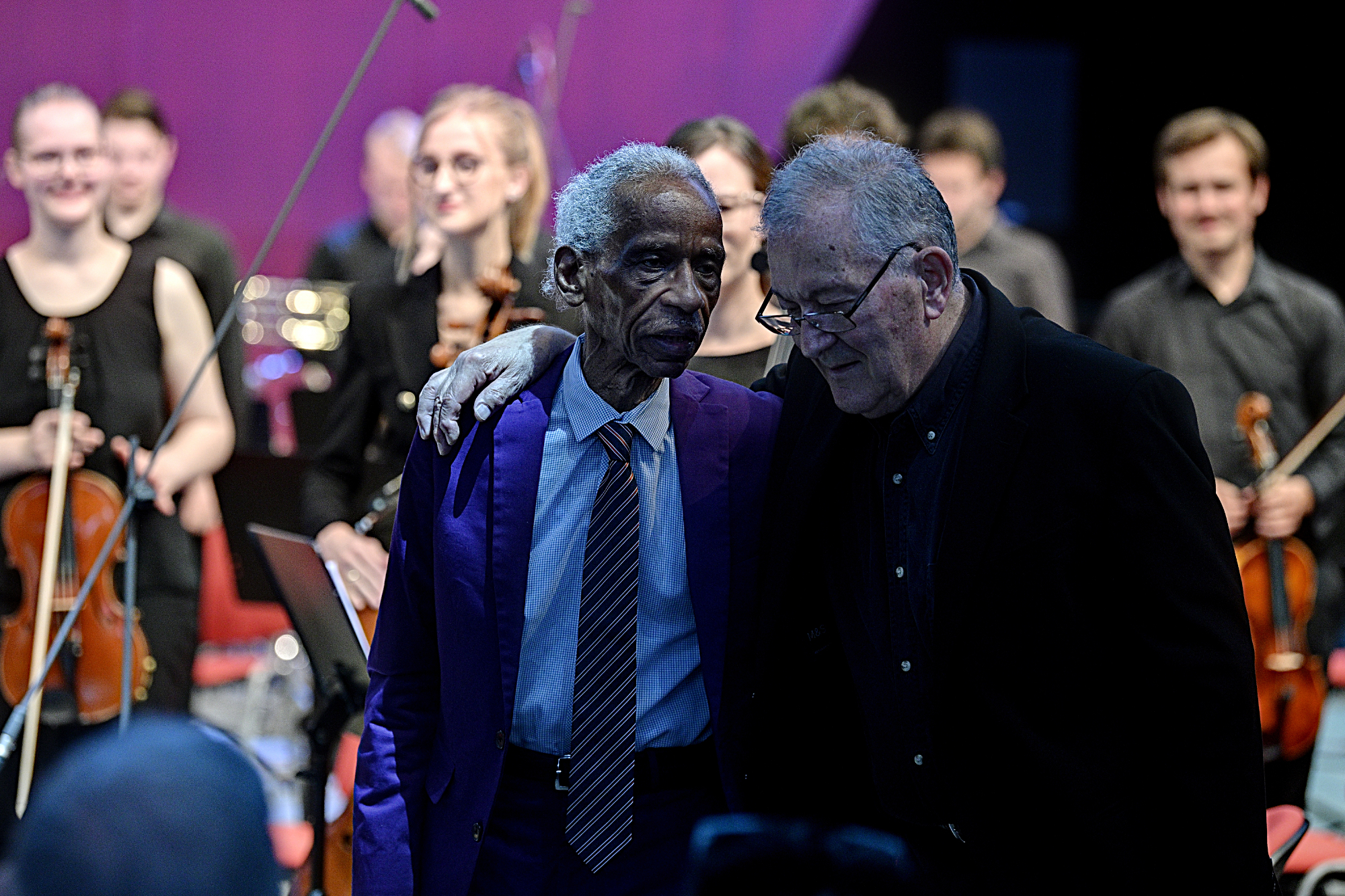 Petr Kotik and Roscoe Mitchell at the 2023 Ostrava Days festival.