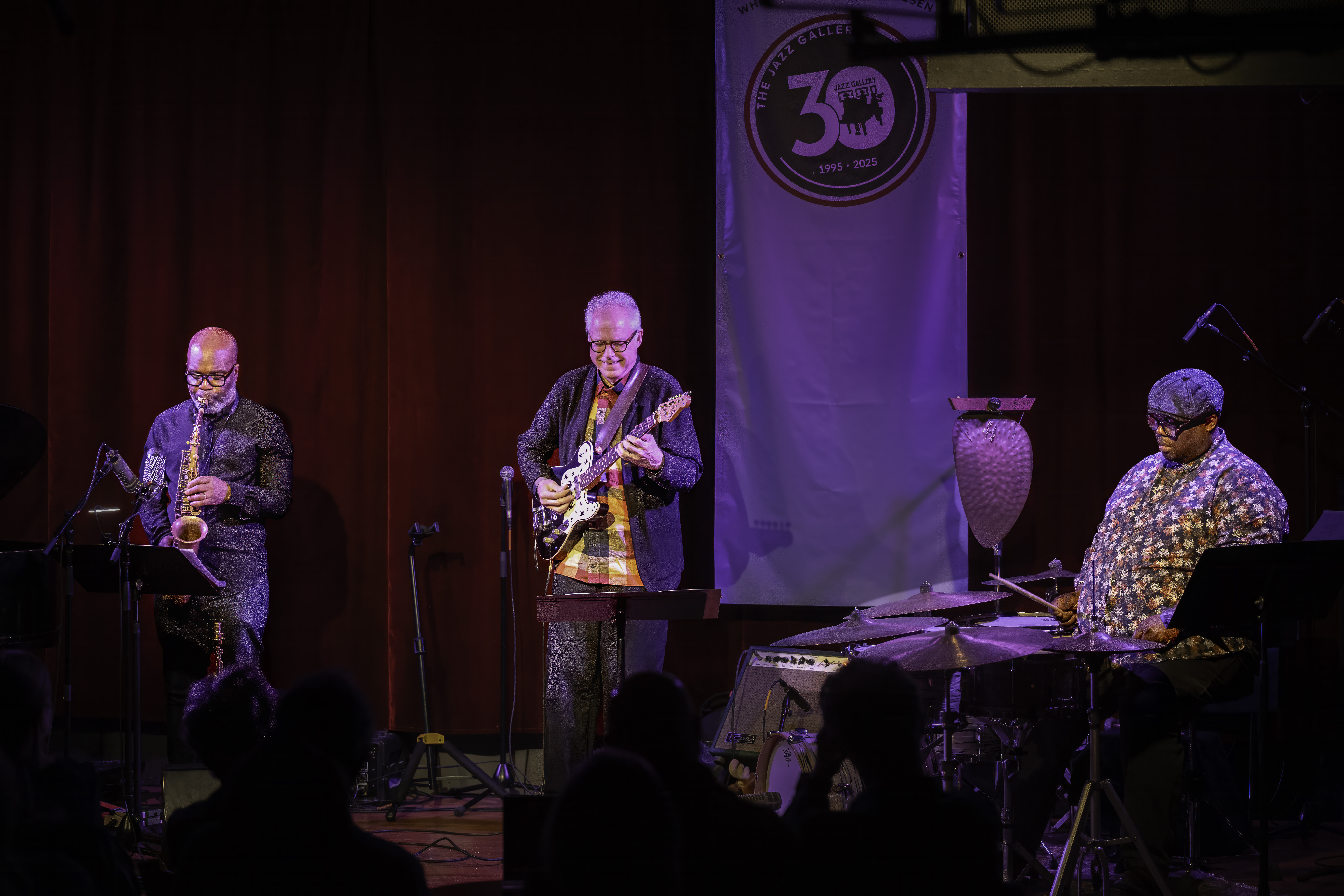 Jaleel Shaw, Bill Frisell, and Johnathan Blake with the Bill Frisell Quartet at the NYC Jazz Gallery