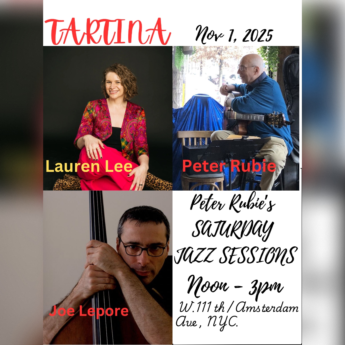 Peter Rubie's Saturday Tartina Jazz Brunch
