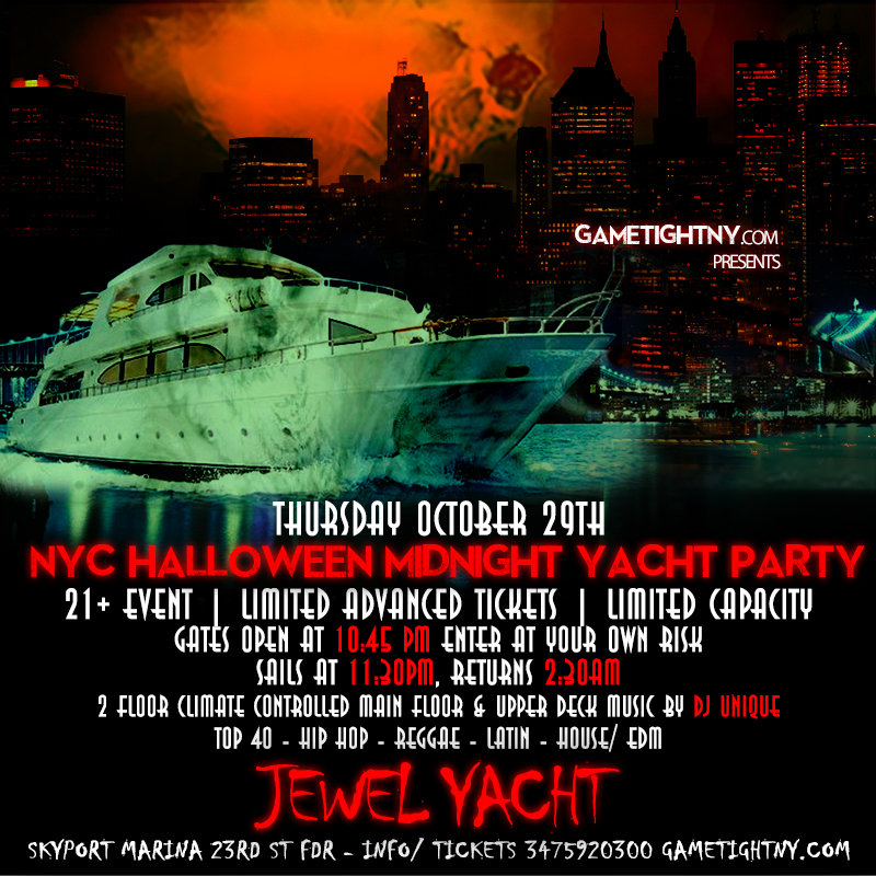 Nyc Halloween Hiphop Vs Reggae® Midnight Cruise Skyport Marina Jewel Yacht