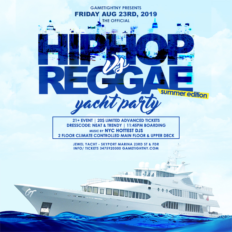  New York City Hip Hop Vs. Reggae Summer Yacht Party At Skyport Marina Jewel Yacht 