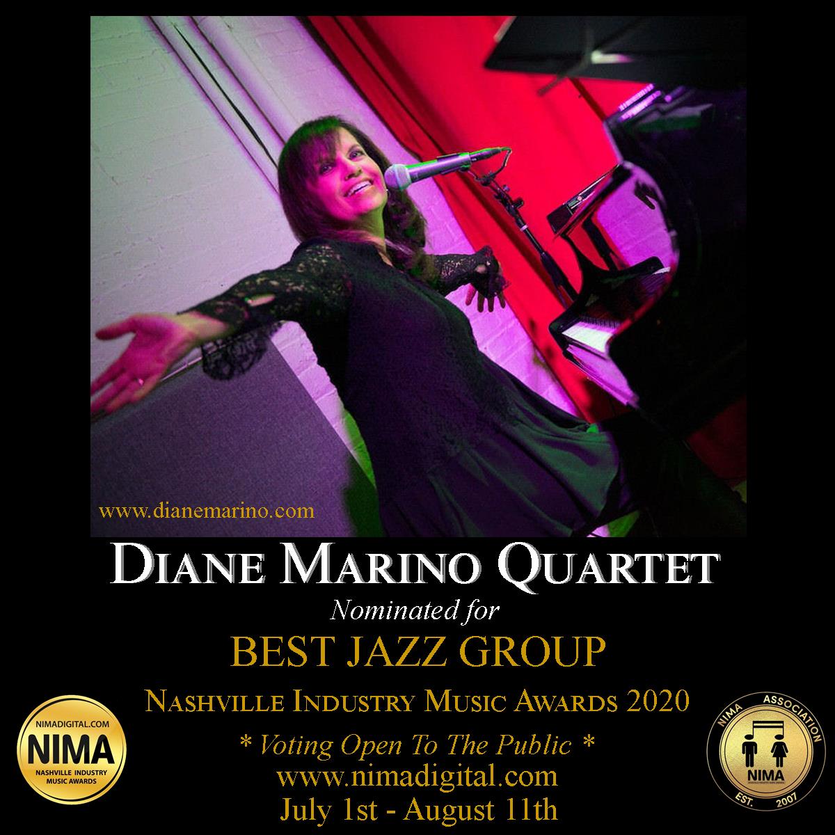 Diane Marino Quartet nominated as Best Jazz Group for Nashville Industry Music Awards 2020