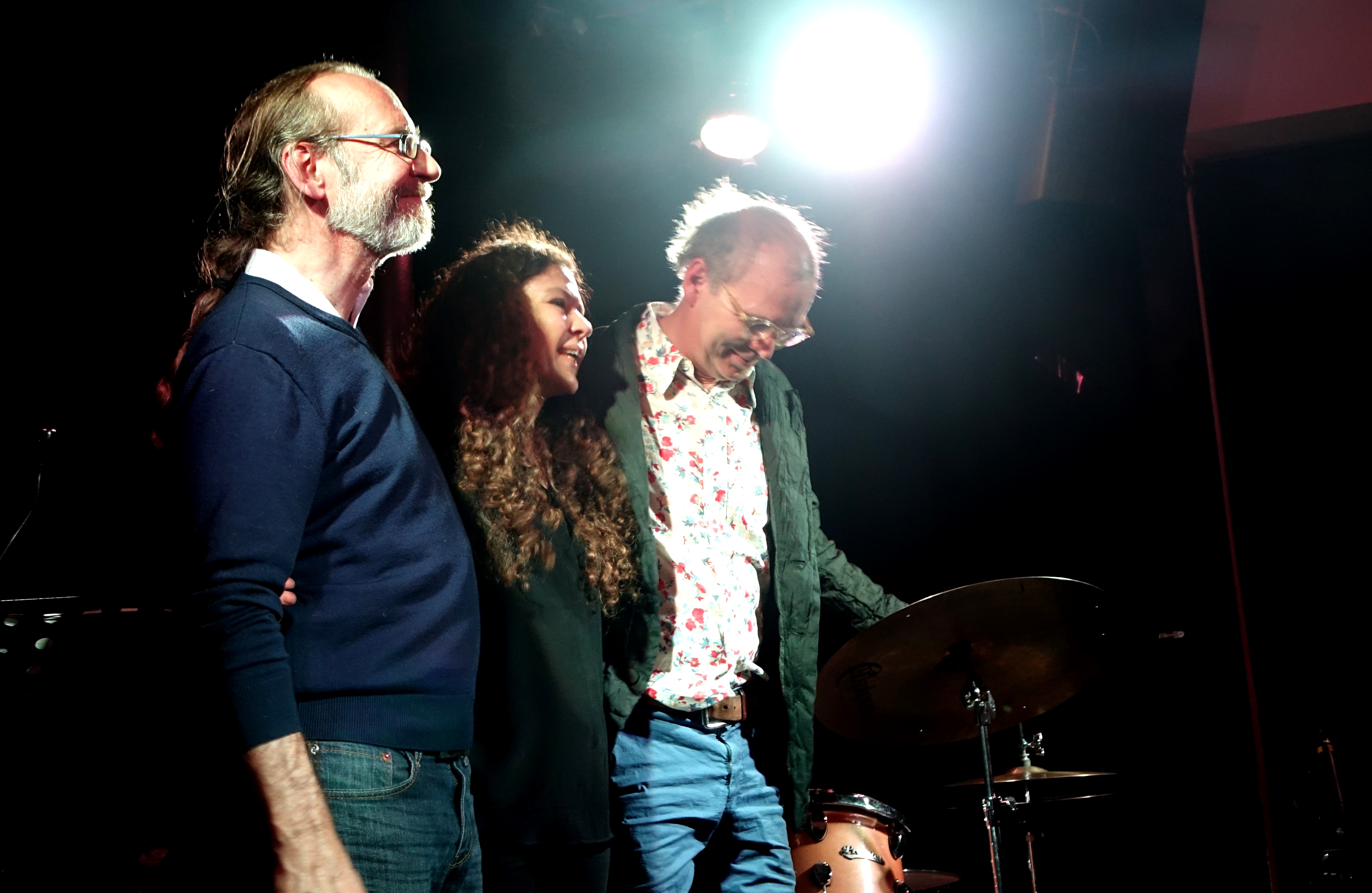 Drew Gress, Sylvie Courvoisier and Kenny Wollesen at the Vortex, London in May 2019