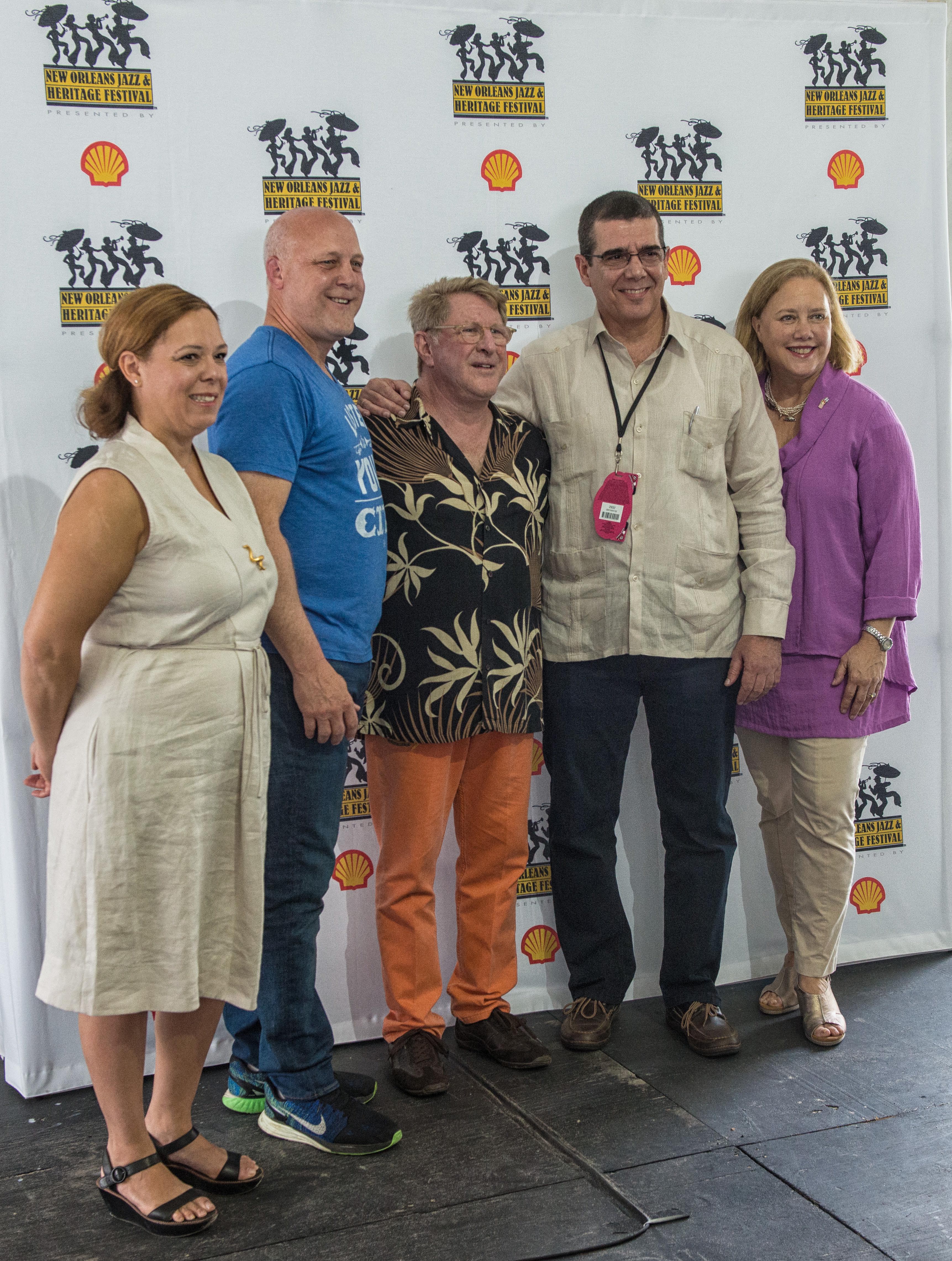 Donna Santiago, Mayor Mitch Landrieu, Quint Davis, Jose Ramon Cabanas, Senator Mary Landrieu 