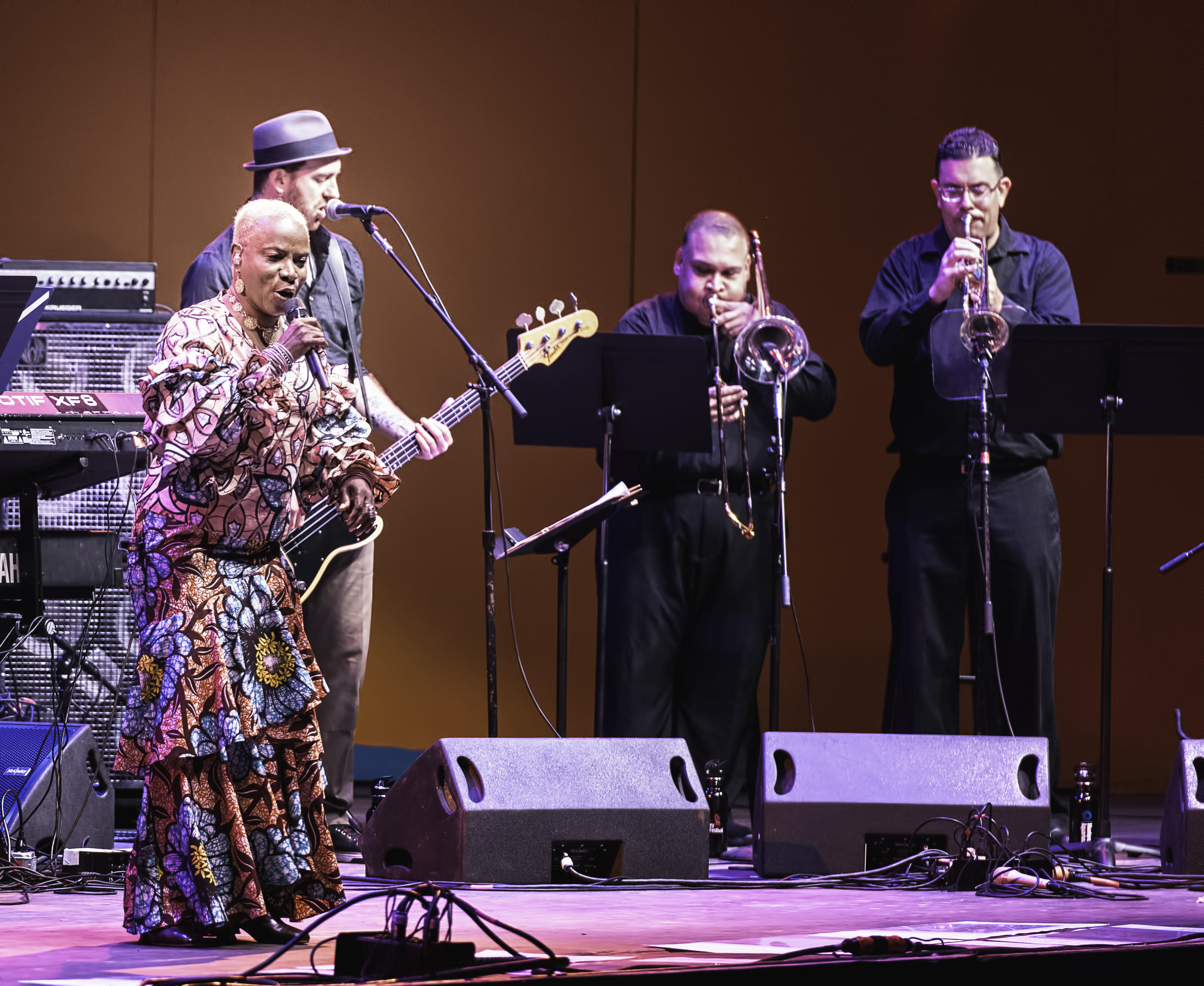 Angelique Kidjo, Ben Zwerin, Humberto Ruiz and Brian Beukelman with Angelique Kidjo's Tribute to Salsa at the Monterey Jazz Festival