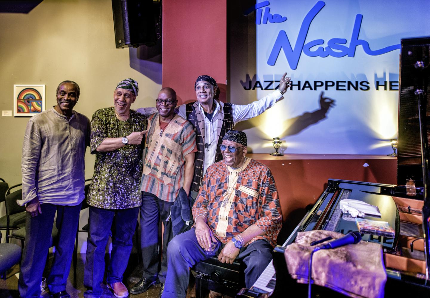 Alex Blake, Neal Clarke, Lewis Nash, T. K. Blue And Randy Weston With The Randy Weston Quintet At The Nash In Phoenix