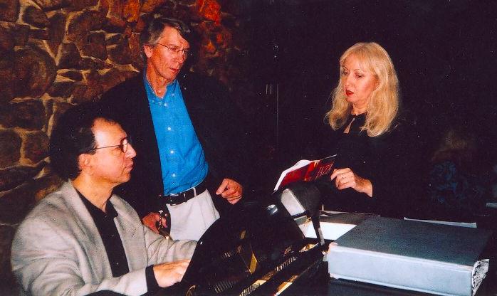 Chicago Pianist Johnny Gabor with Trumpeter Richard Watters and Vocalist Catherine Whitney (Photo by Drummer Rusty Jones of Geor