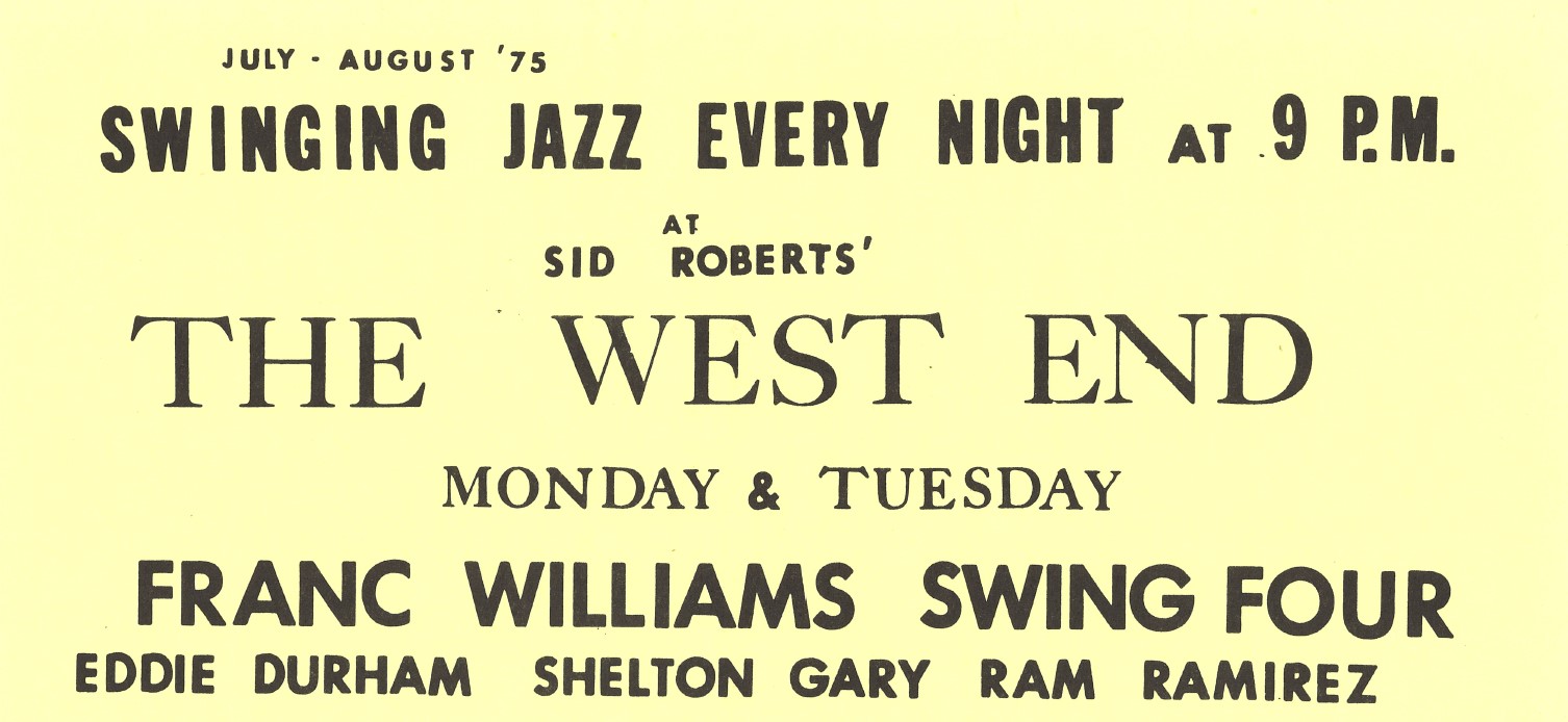 1975 West End Calendar — jazz photo by Daniel Gould | All About Jazz