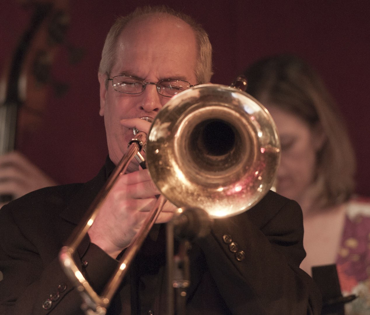 Keith O'Quinn with the Maria Schneider Orchestra at the Jazz Standard