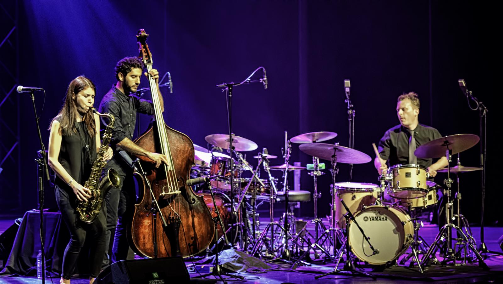 Melissa Aldana, Pablo Menares and Jochen Rueckert at the Montreal International Jazz Festival 2016