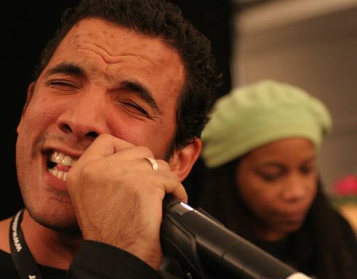 Roberto Pulido and Ondina Duany with "Batambo" 'S Soundcheck at the Kilimandjaro Festival, Thonon-Les-Bains, France, 2005