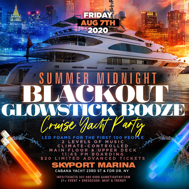 Nyc Summer Midnight Glowsticks Booze Cruise Yacht Party