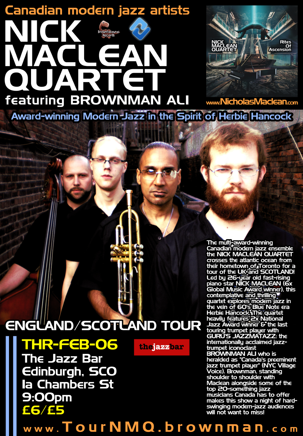 NICK MACLEAN QUARTET Feat. BROWNMAN ALI (Edinburgh)
