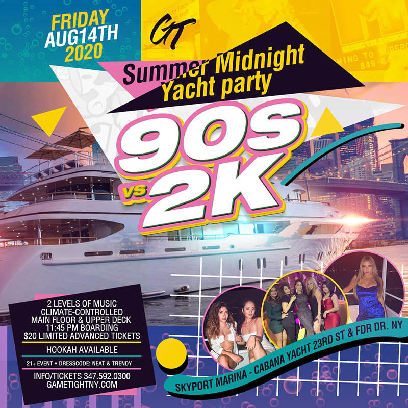 Nyc 90s Vs 2k Summer Midnight Yacht Party At Skyport Marina