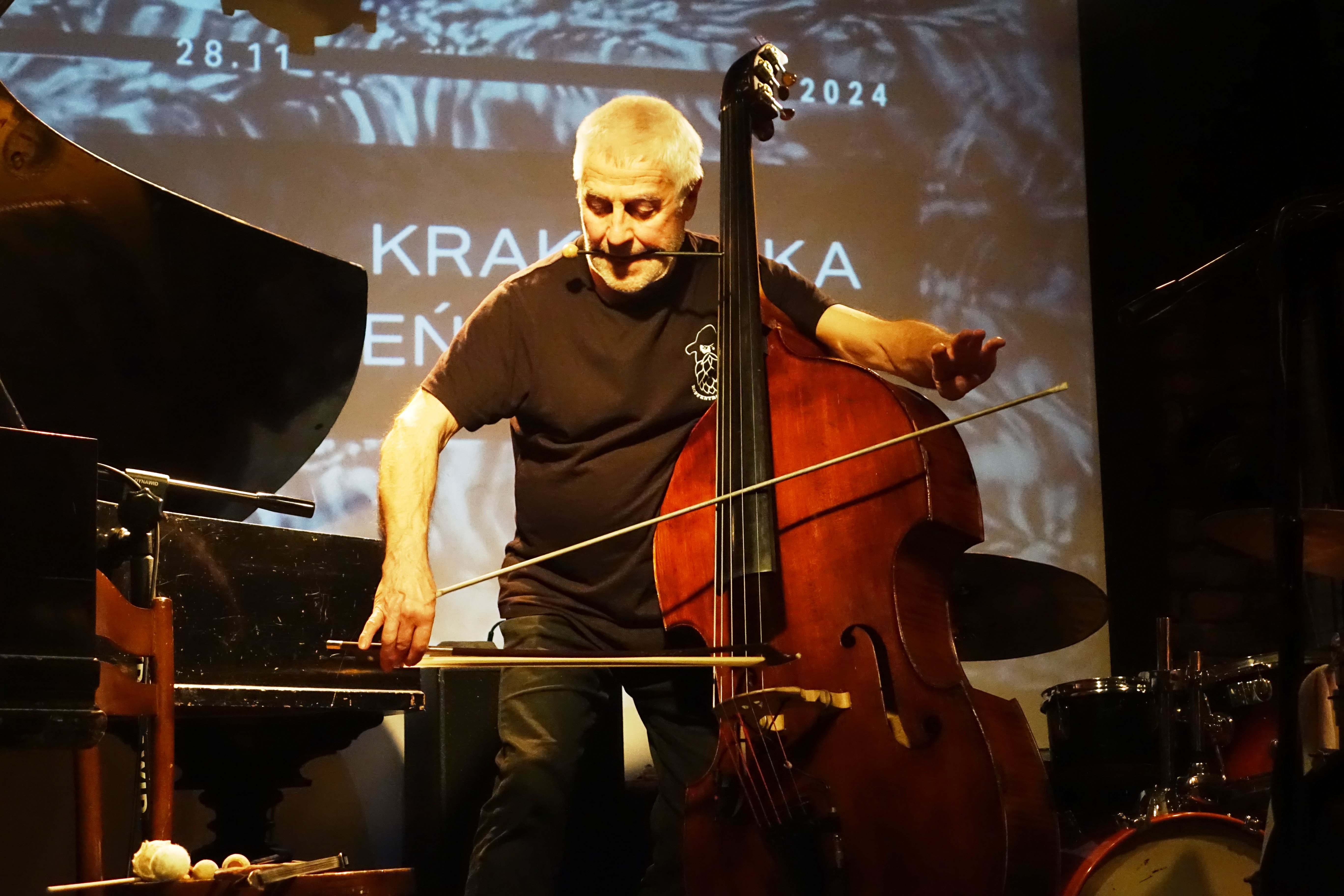 Barry Guy in Krakow on 20 November 2024