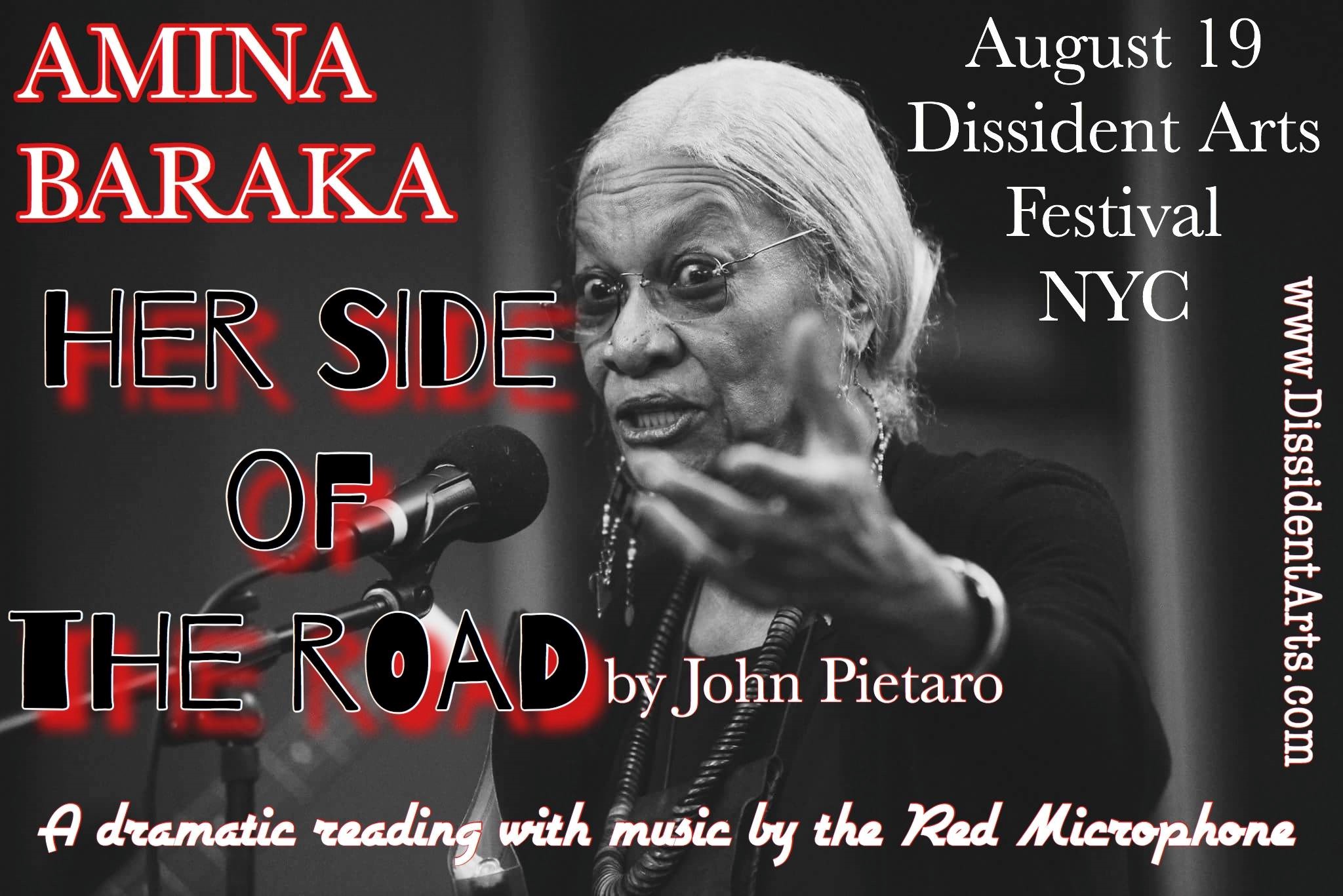 poster, Amina Baraka performing with the Red Microphone