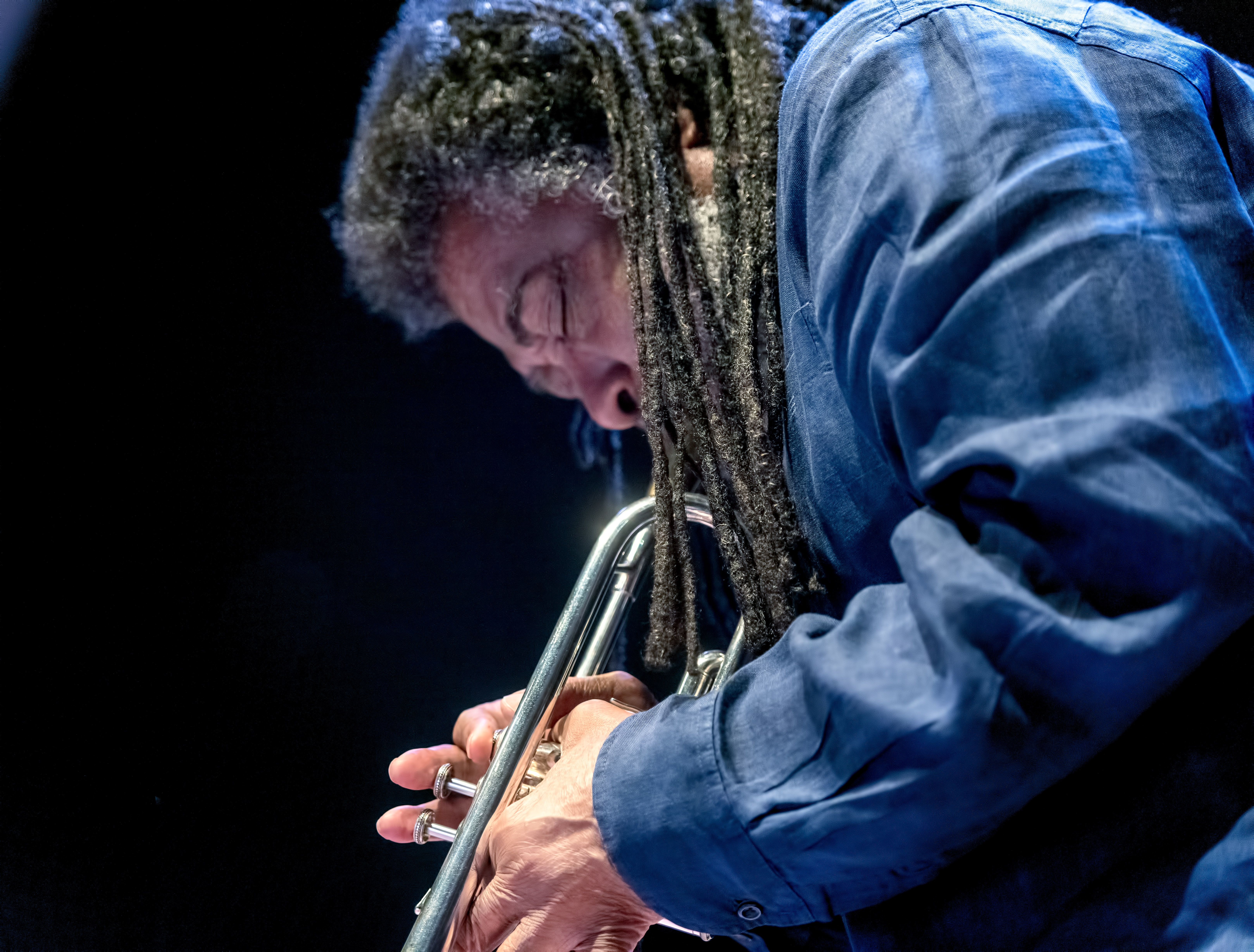 Wadada Leo Smith with Andrew Cyrille and Lebroba At the Vision Festival 2019