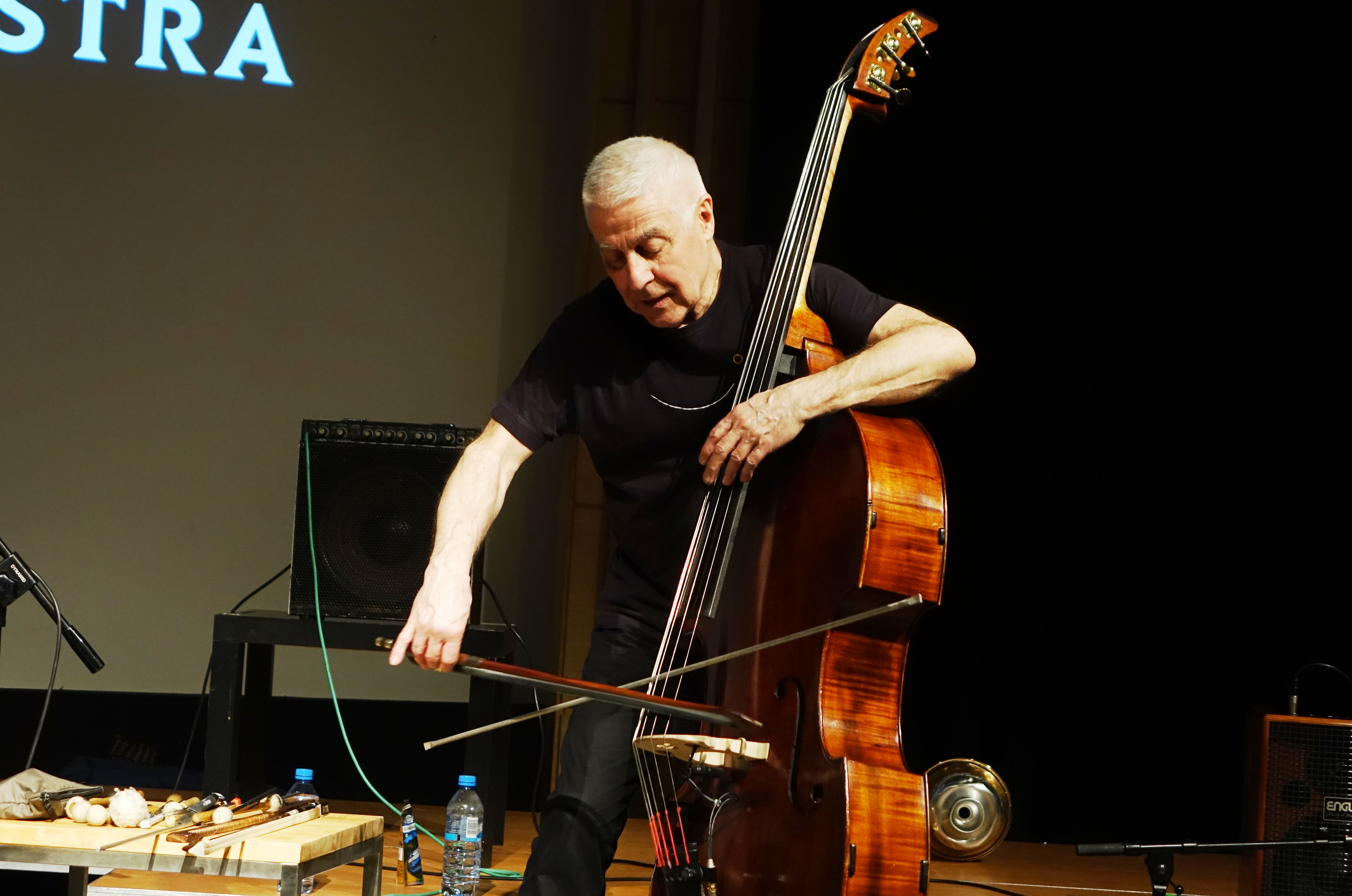 Barry Guy at the LJCO 50 Year Anniversary in Krakow in March 2020