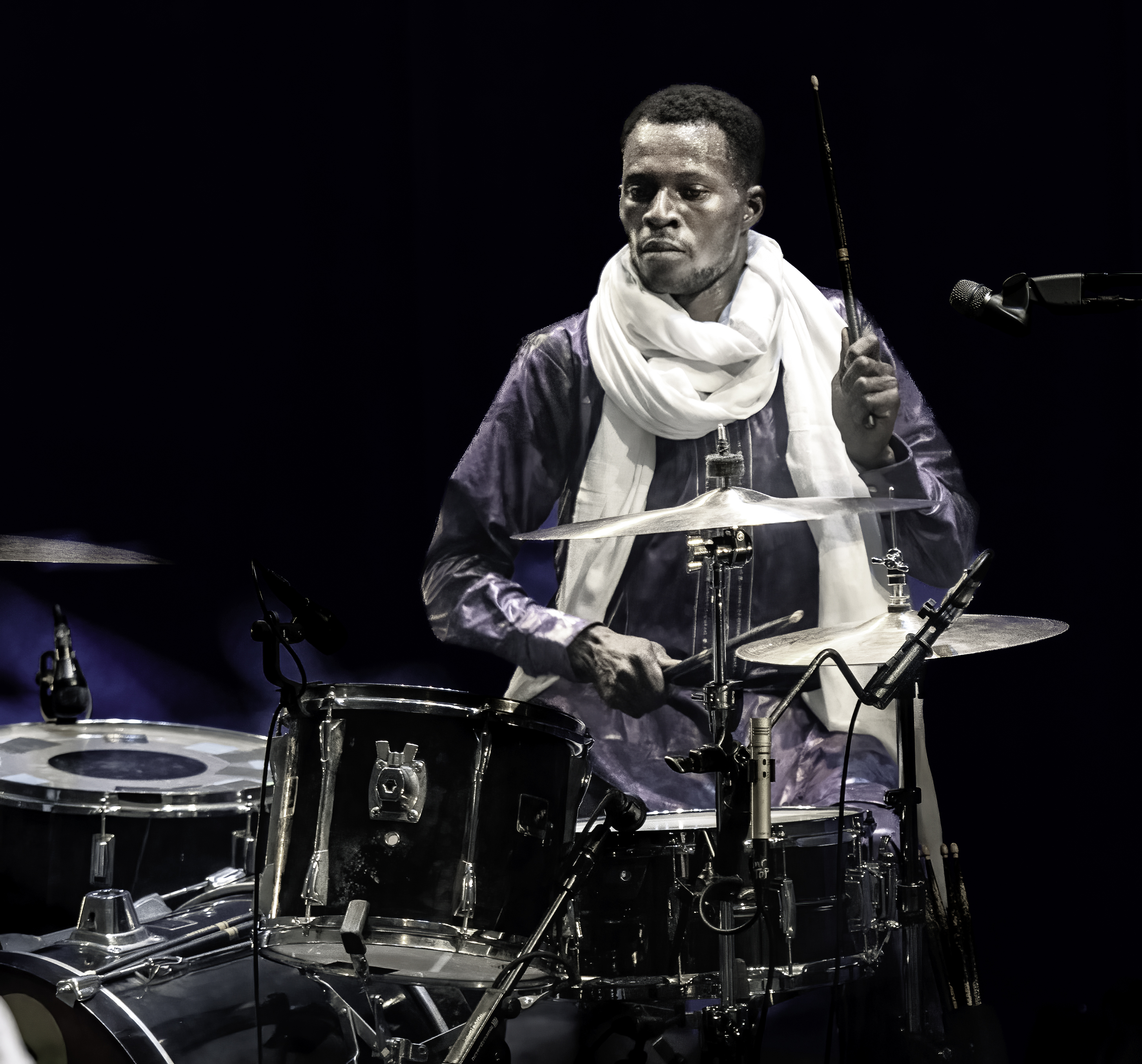 Souleymane Ibrahim with Mdou Moctar at The Brooklyn Academy of Music Opera House