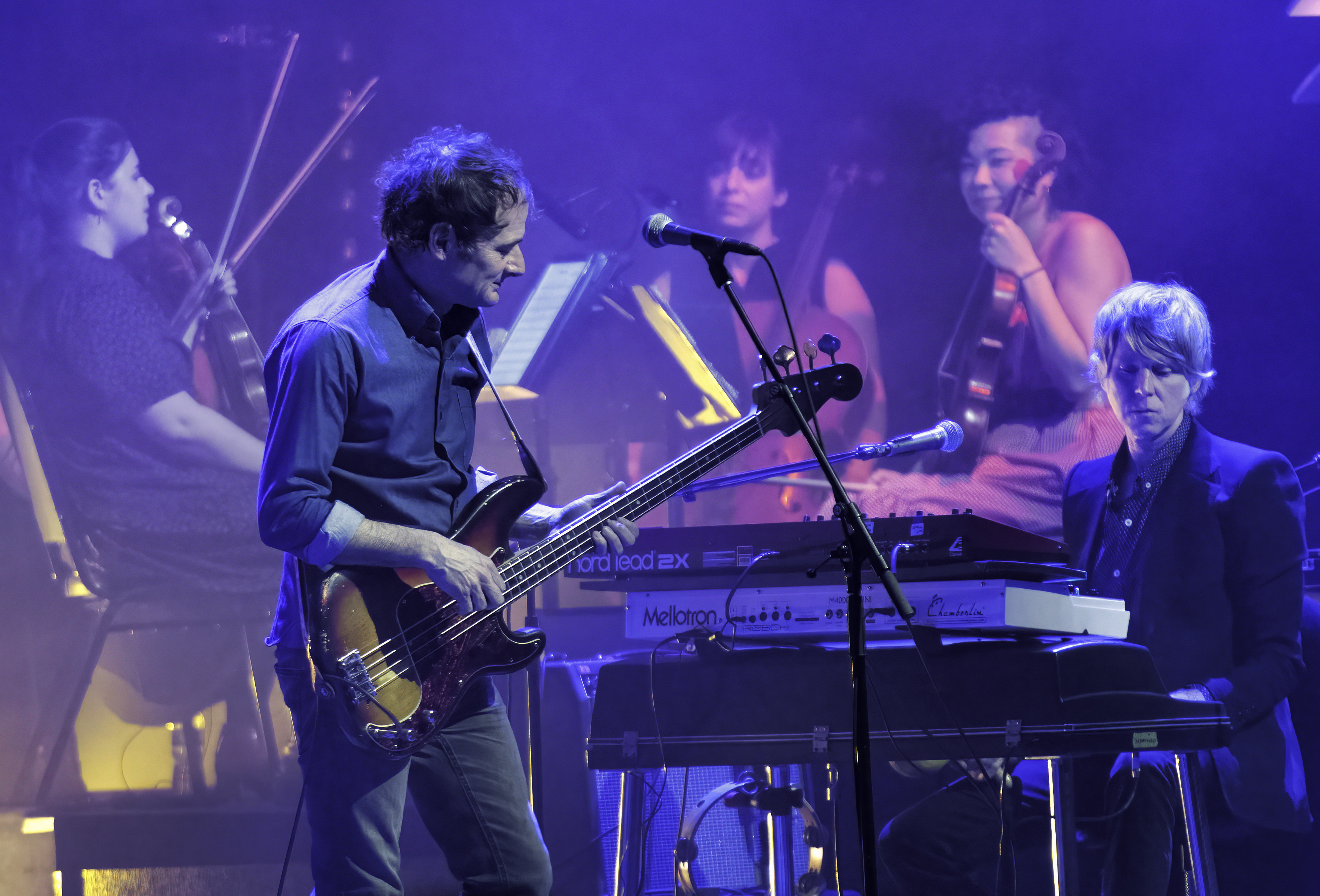 John Stirrat, Pat Sansone and the Aizuri Quartet with Wilco at the United Palace Theatre in NYC