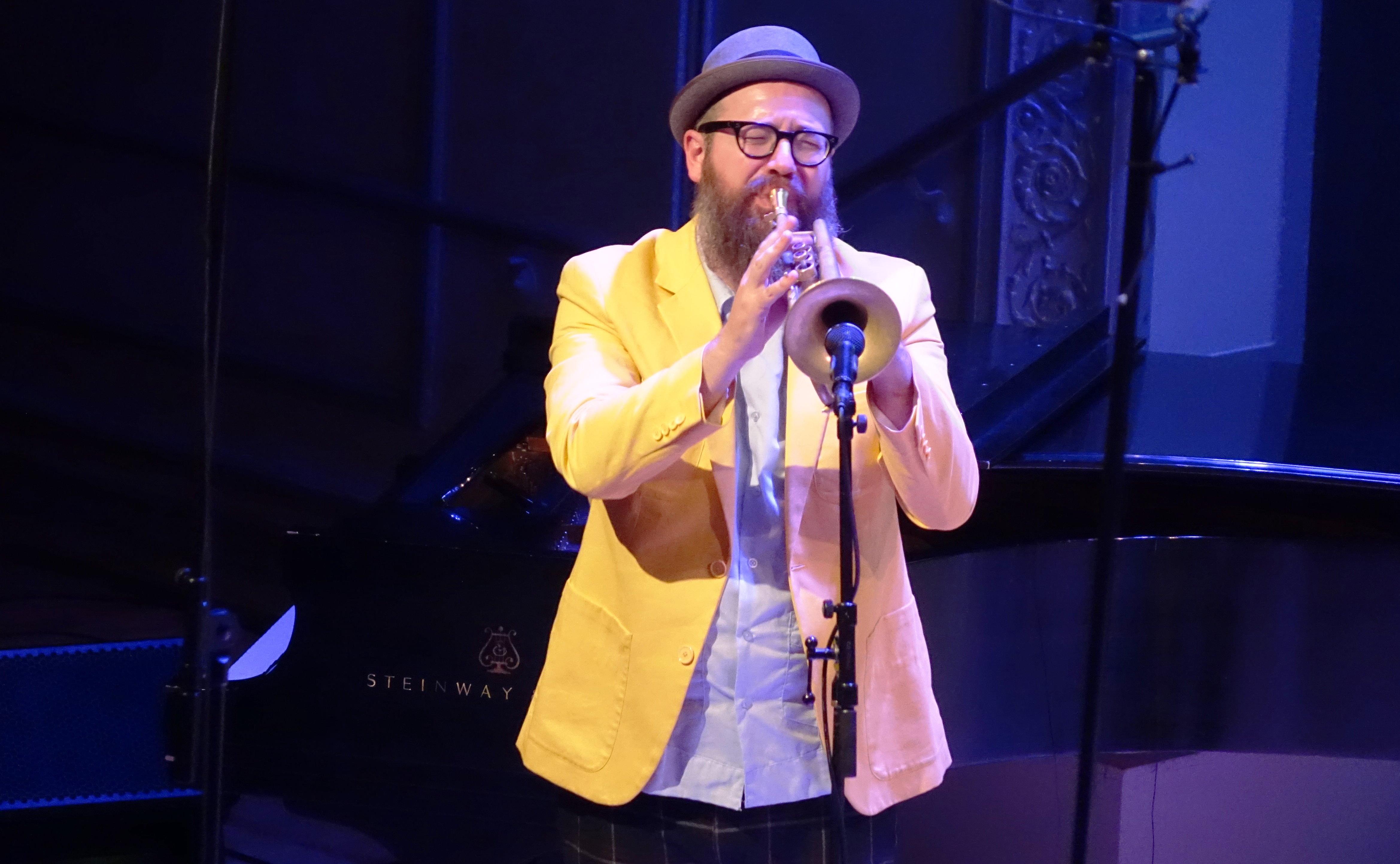 Kirk Knuffke at the Vision Festival in Roulette, Brooklyn in June 2019