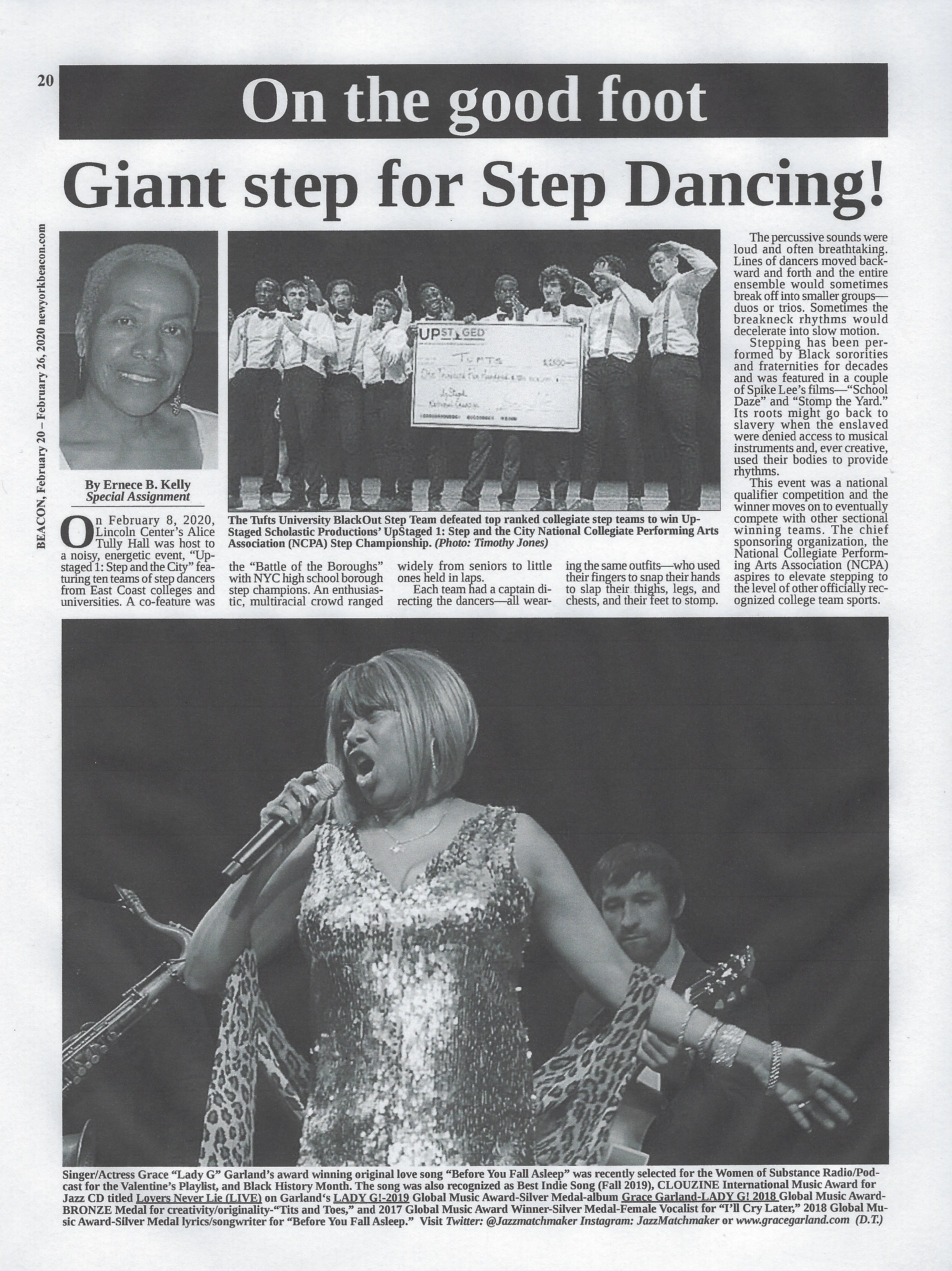 Grace Garland featured in New York Beacon Newspaper