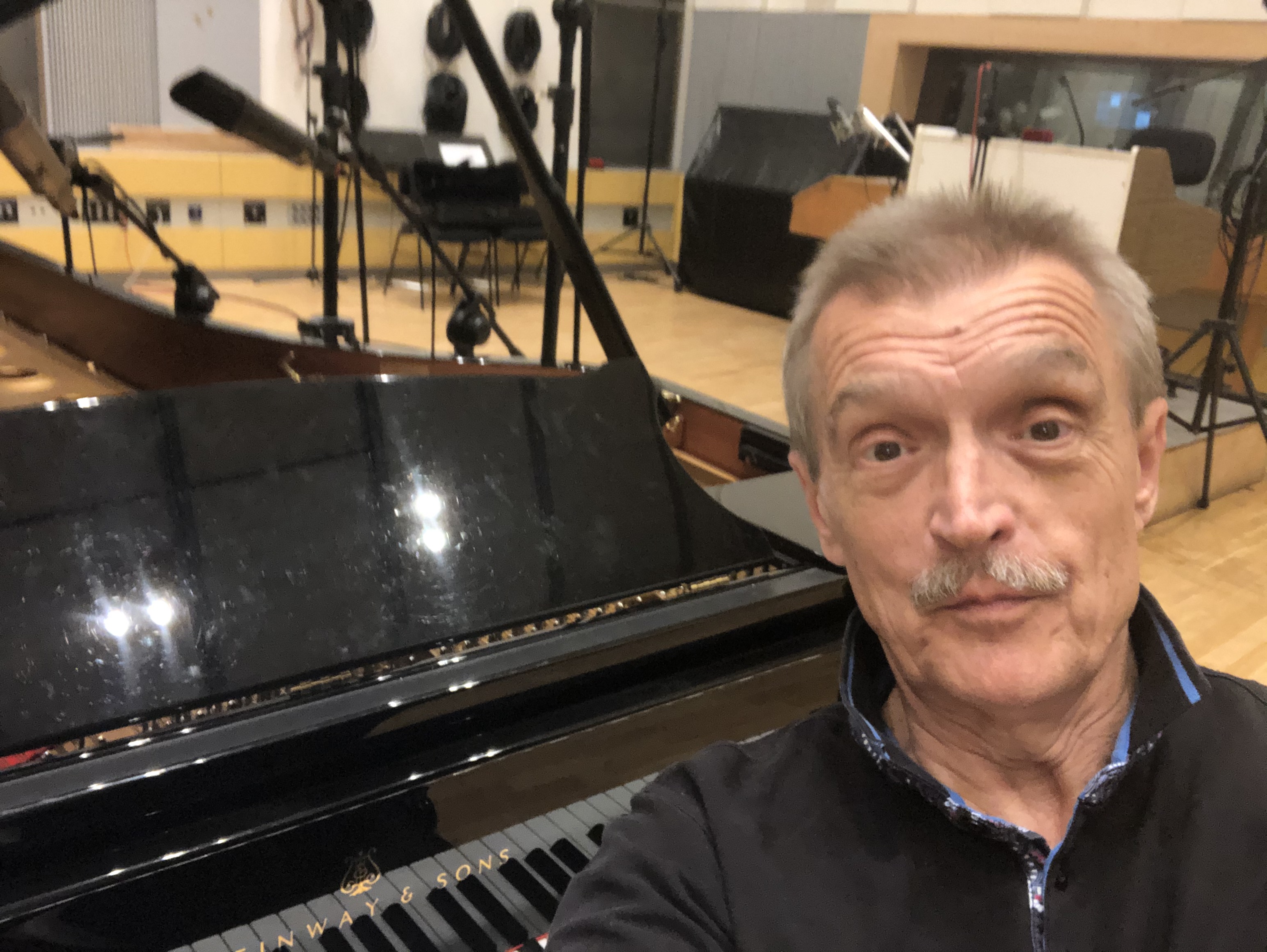Emil in studio with Steinway D