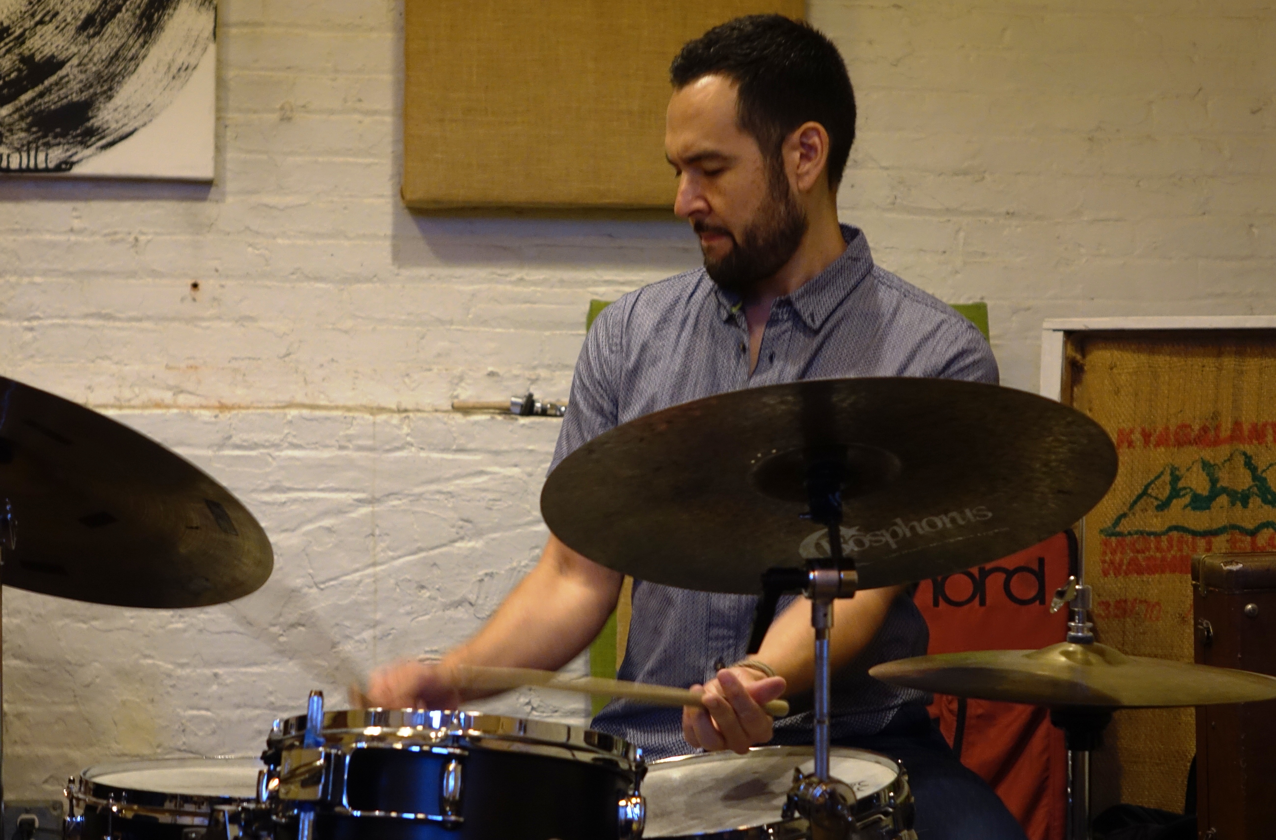 Tomas Fujiwara at IBeam, Brooklyn in June 2019