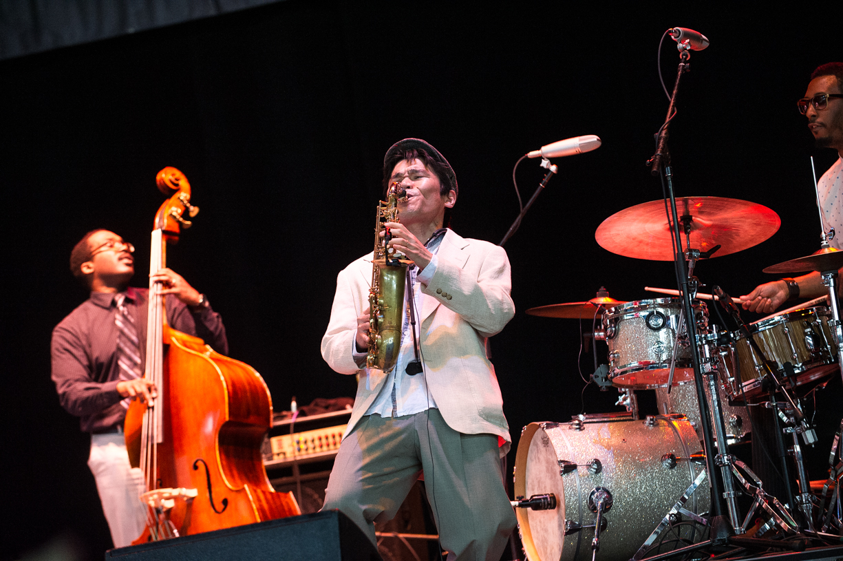 Aaron james, yosuke satoh and emanuel harold at the saratoga jazz festival 2013