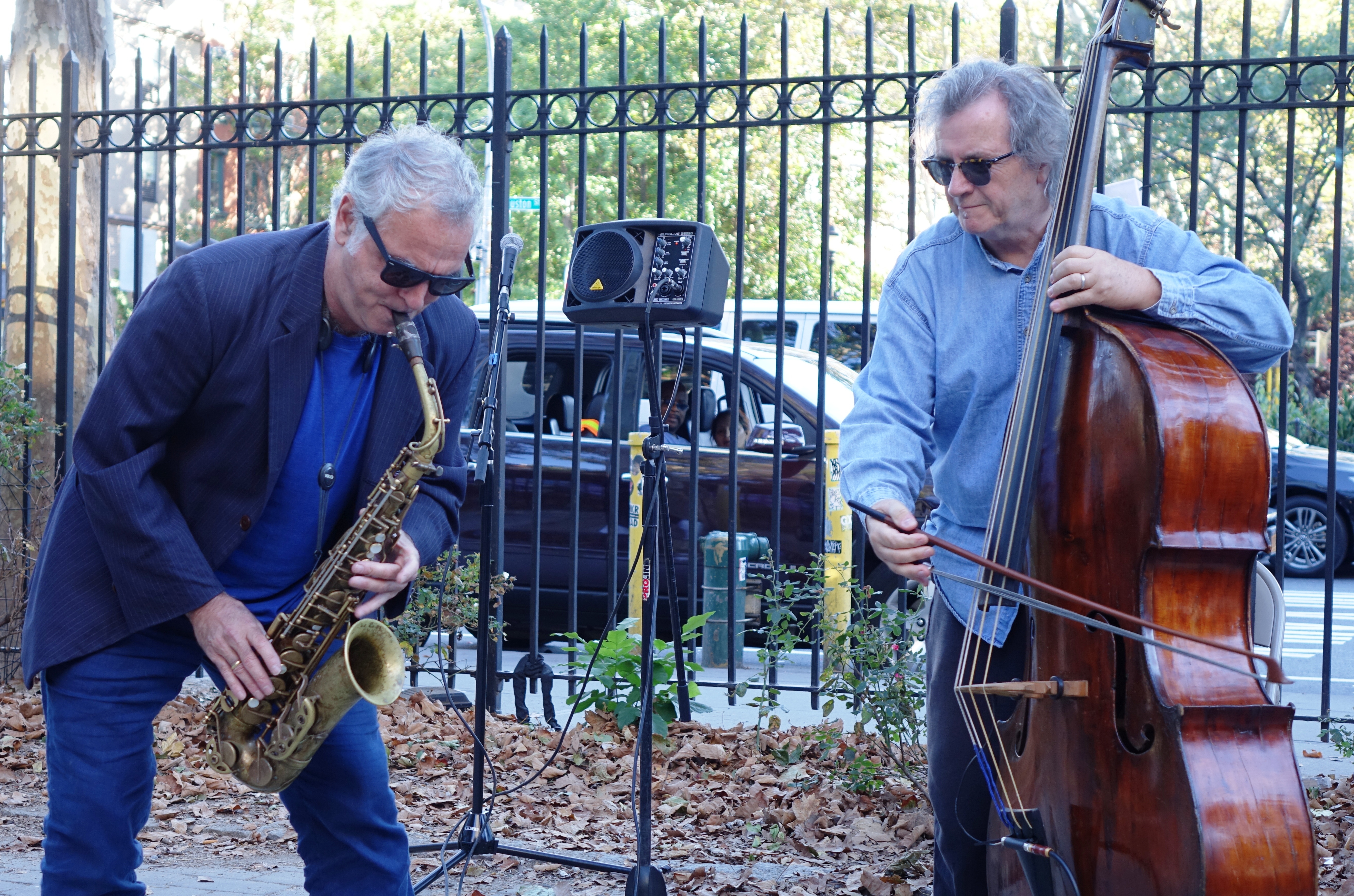 Avram Fefer and Michael Bisio at First Street Green, NYC in October 2017