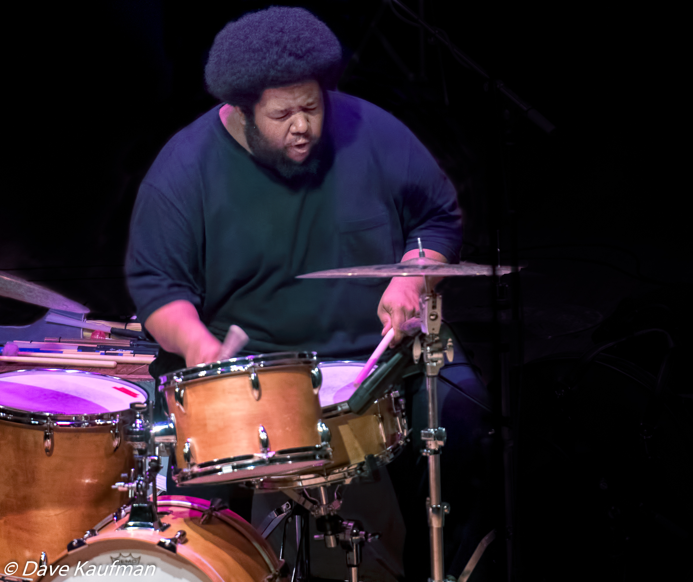 Tyshawn Sorey with Ambrose Akinmusire and Kris Davis At the Vision Festival 2018