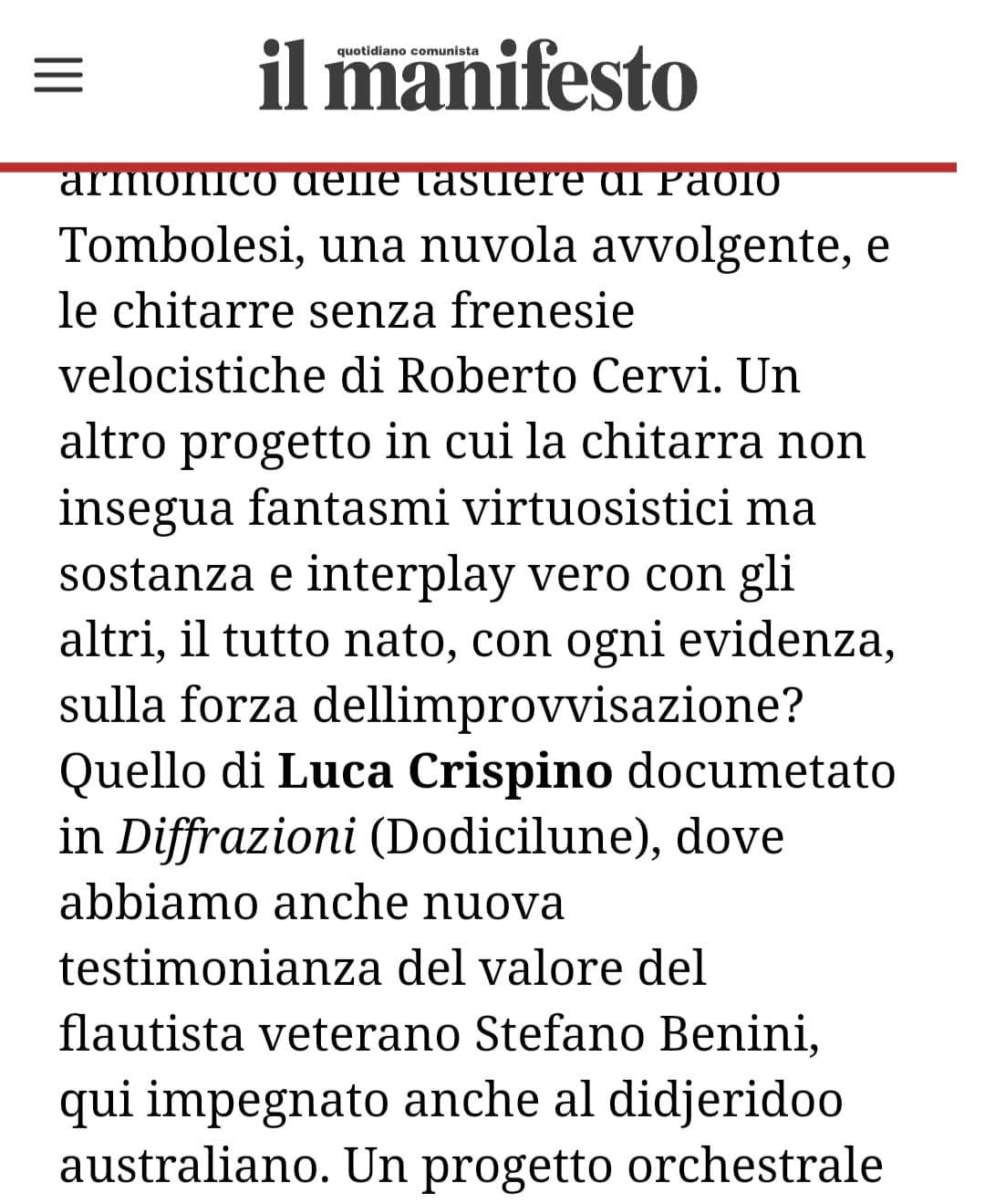 Luca Crispino musicista chitarrista jazz