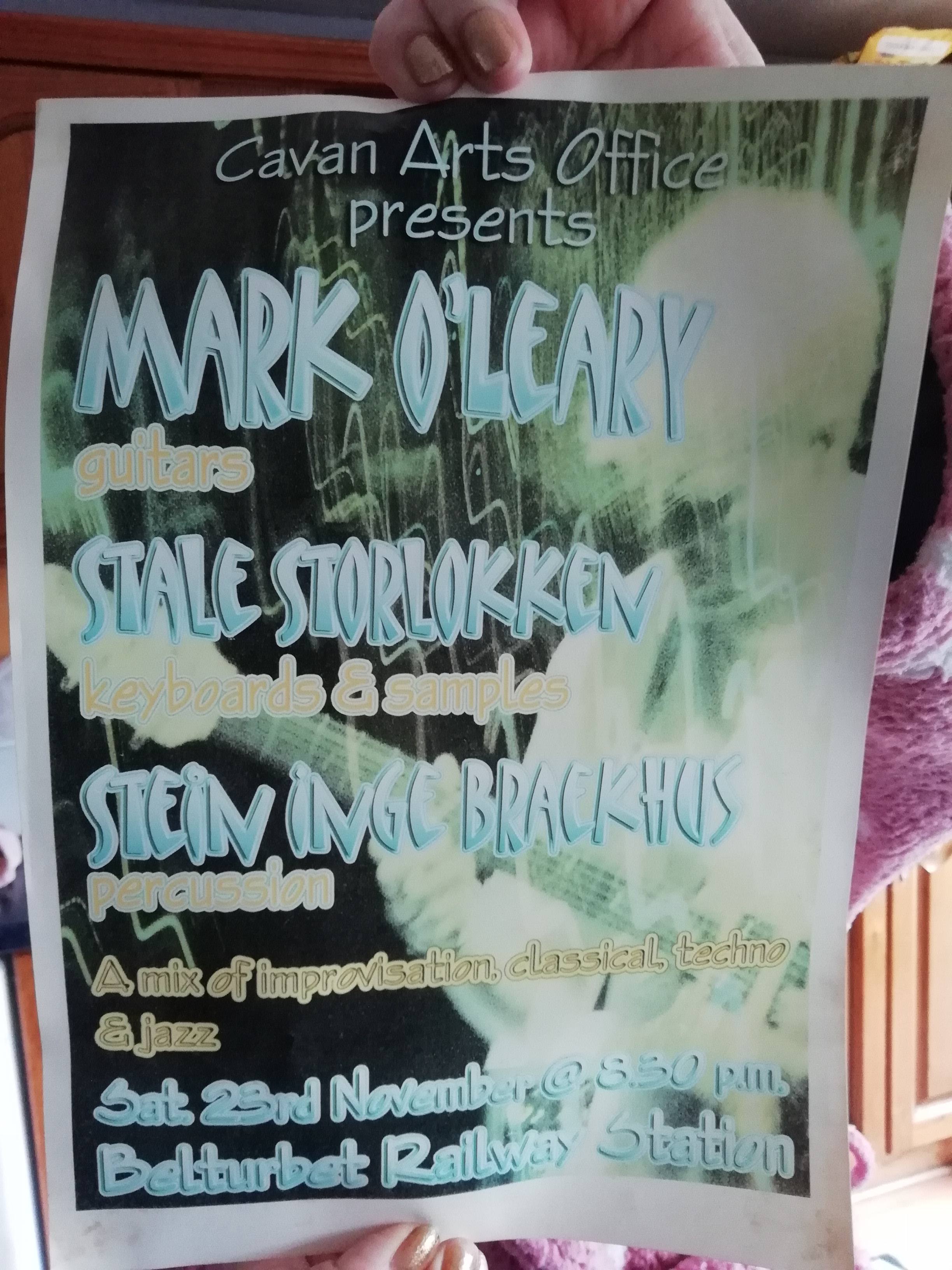 Mark O'Leary Ståle Storløkken Stein Inge Braekhus concert poster