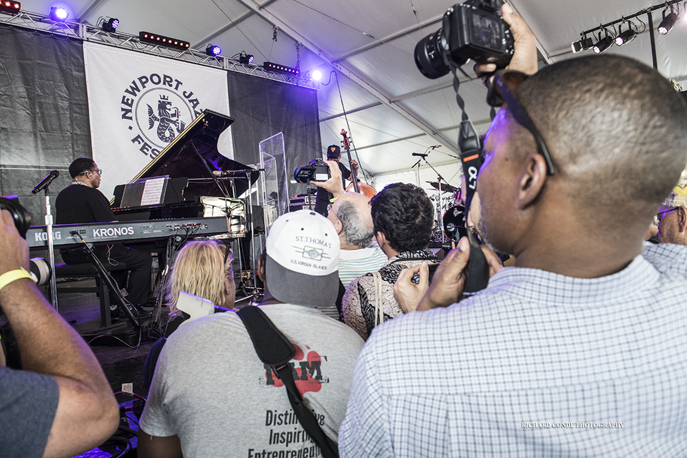 Ravi Coltrane in the photo pit at the 2019 Newport Jazz Festival