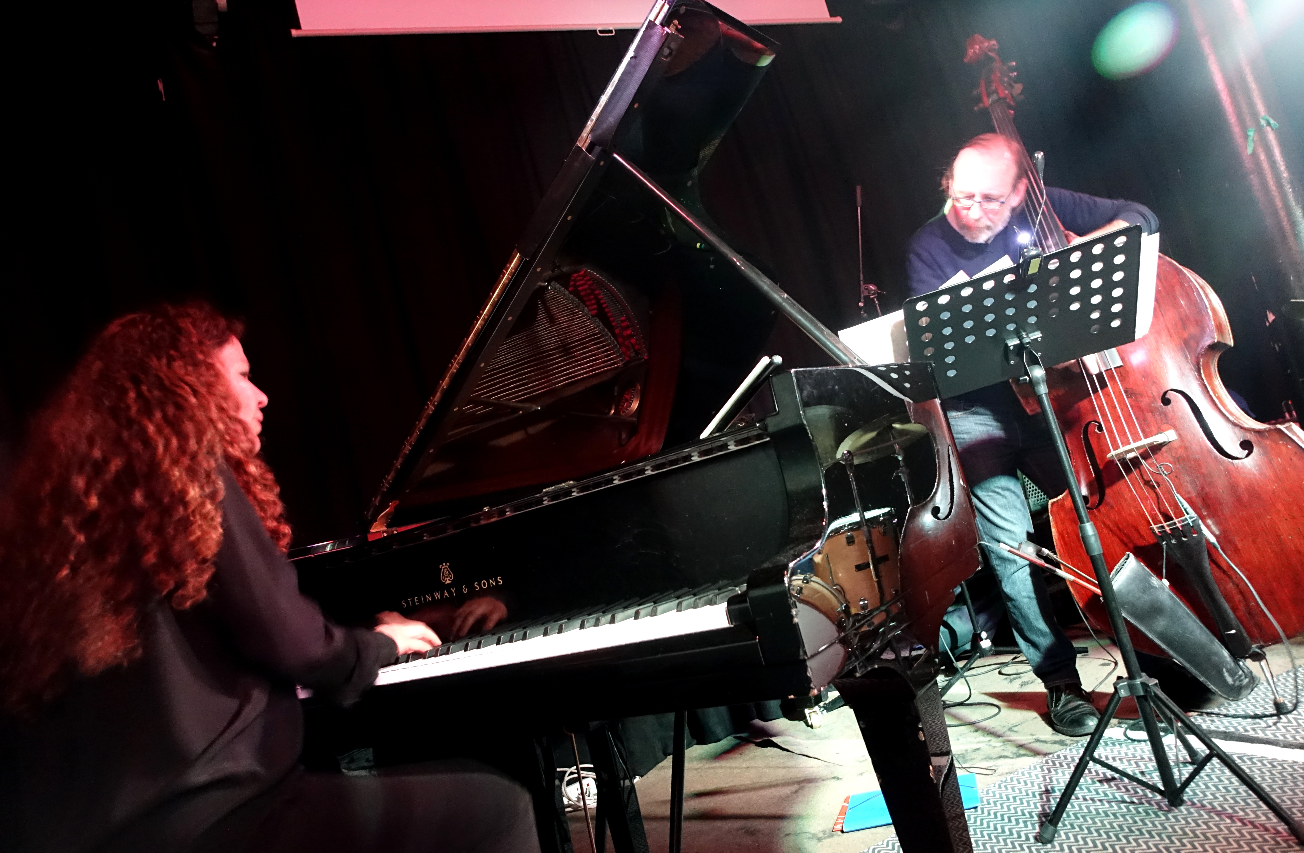 Sylvie Courvoisier and Drew Gress at the Vortex, London in May 2019