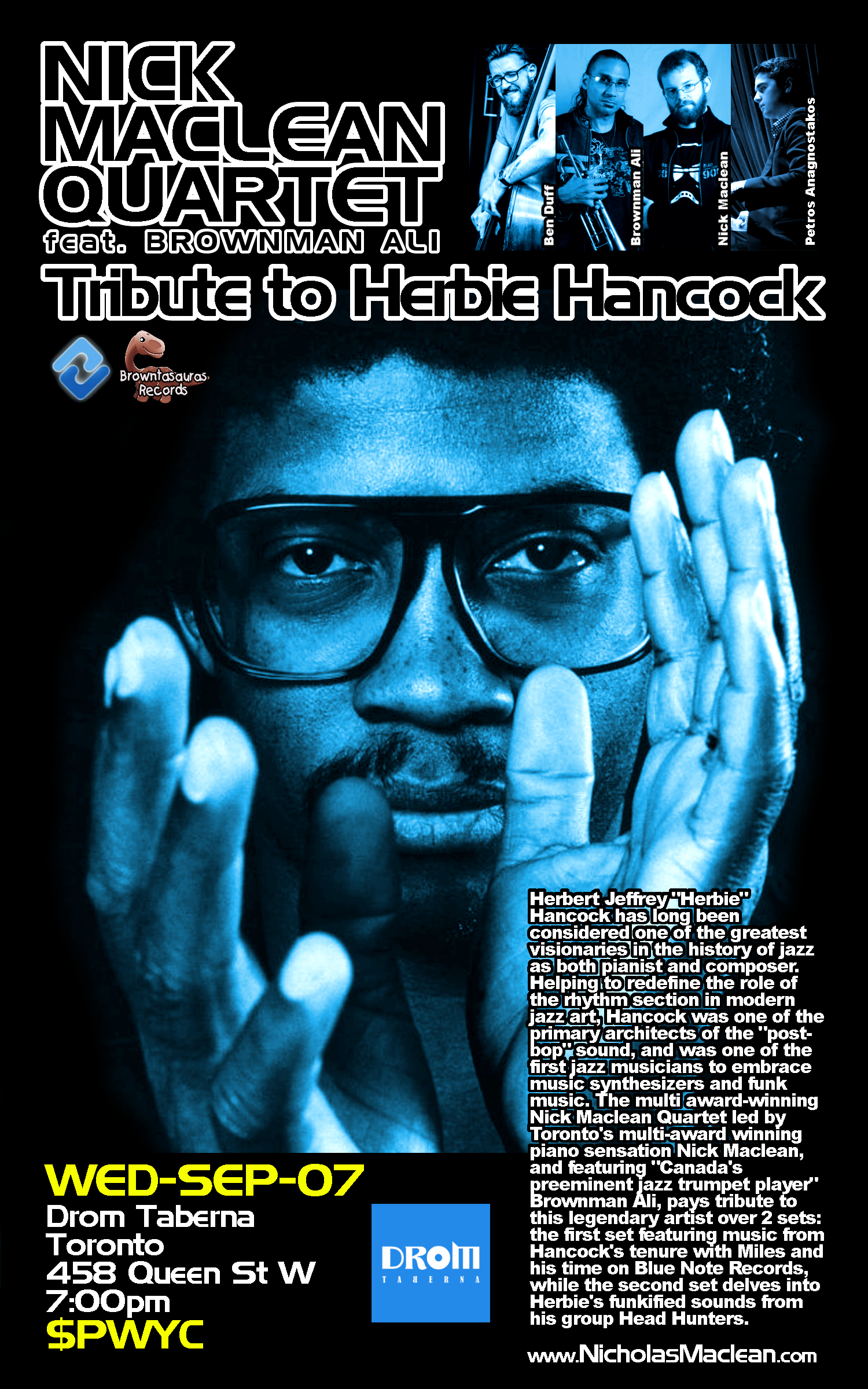 Nick Maclean Quartet's TRIBUTE TO HERBIE HANCOCK Feat. Brownman Ali (toronto)