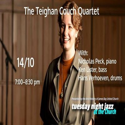 Tuesday Night Jazz At The Church Presents The Teighan Couch Quartet Featuring Pianist Nick Peck
